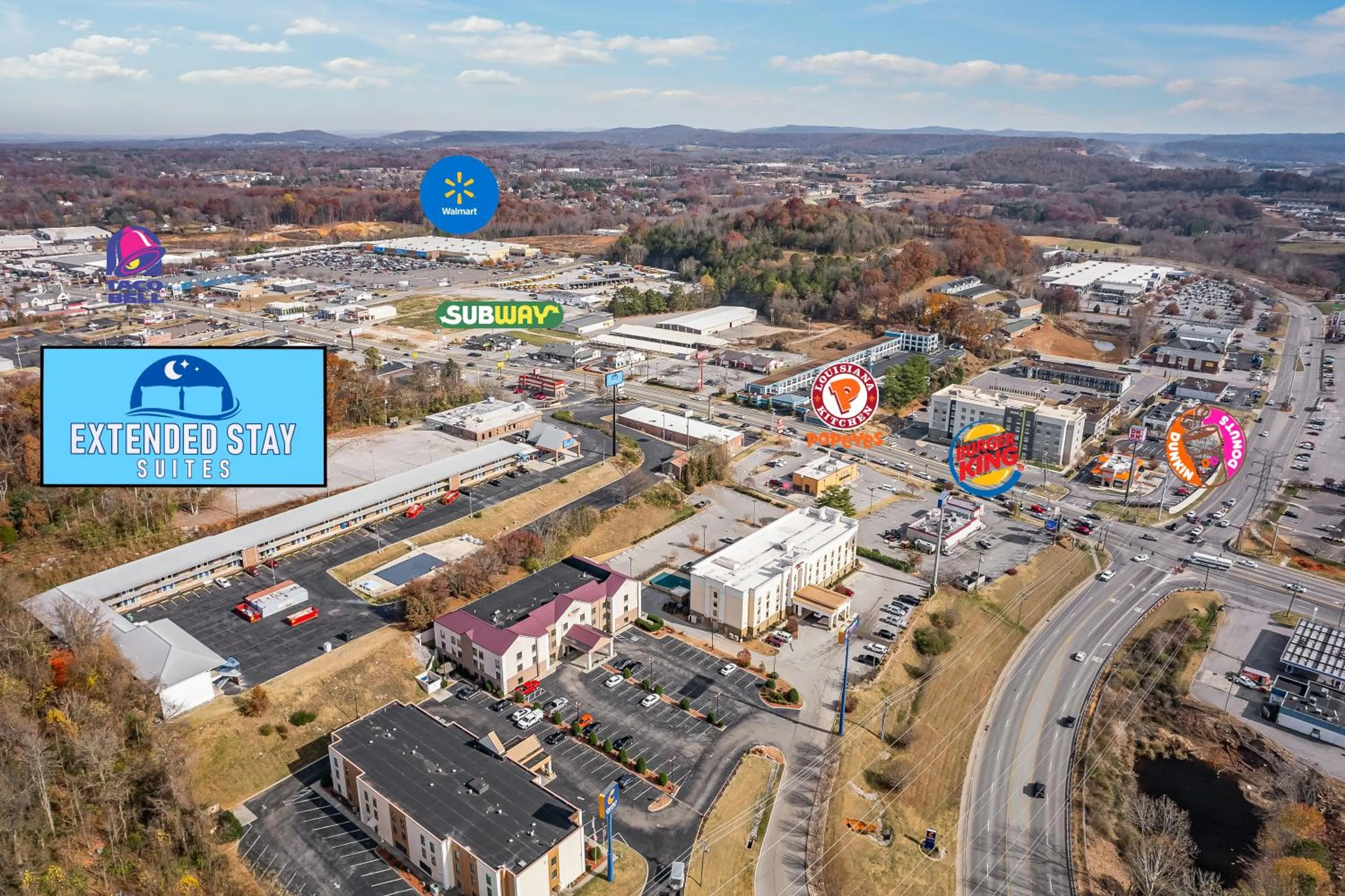 Restaurant/places to eat, Bird's-eye View in Americas Best Value Inn Cookeville