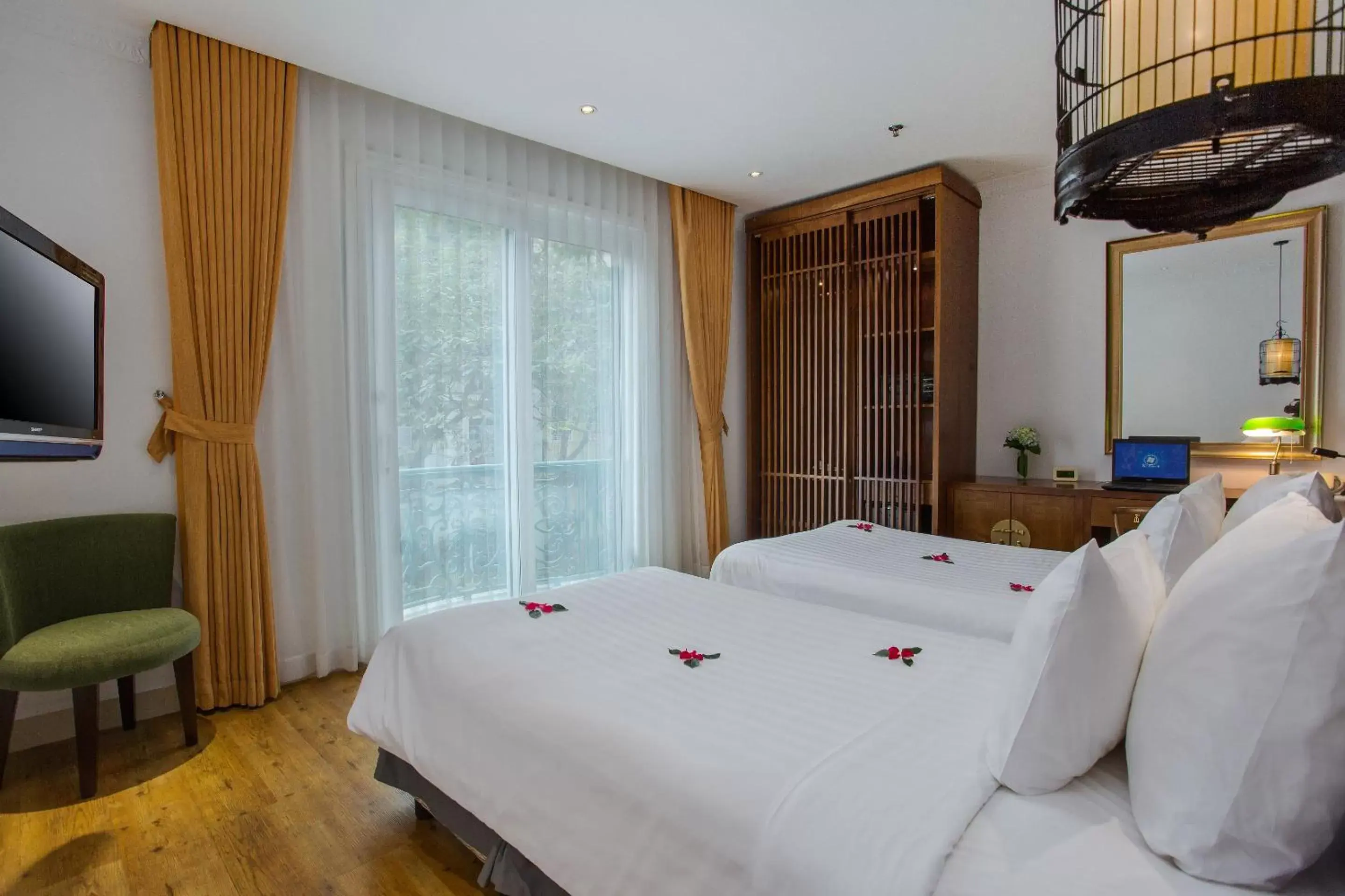Deluxe Double or Twin Room with City View in Hanoi Media Hotel & Spa Deluxe Double or Twin Room with City View in Hanoi Media Hotel & Spa