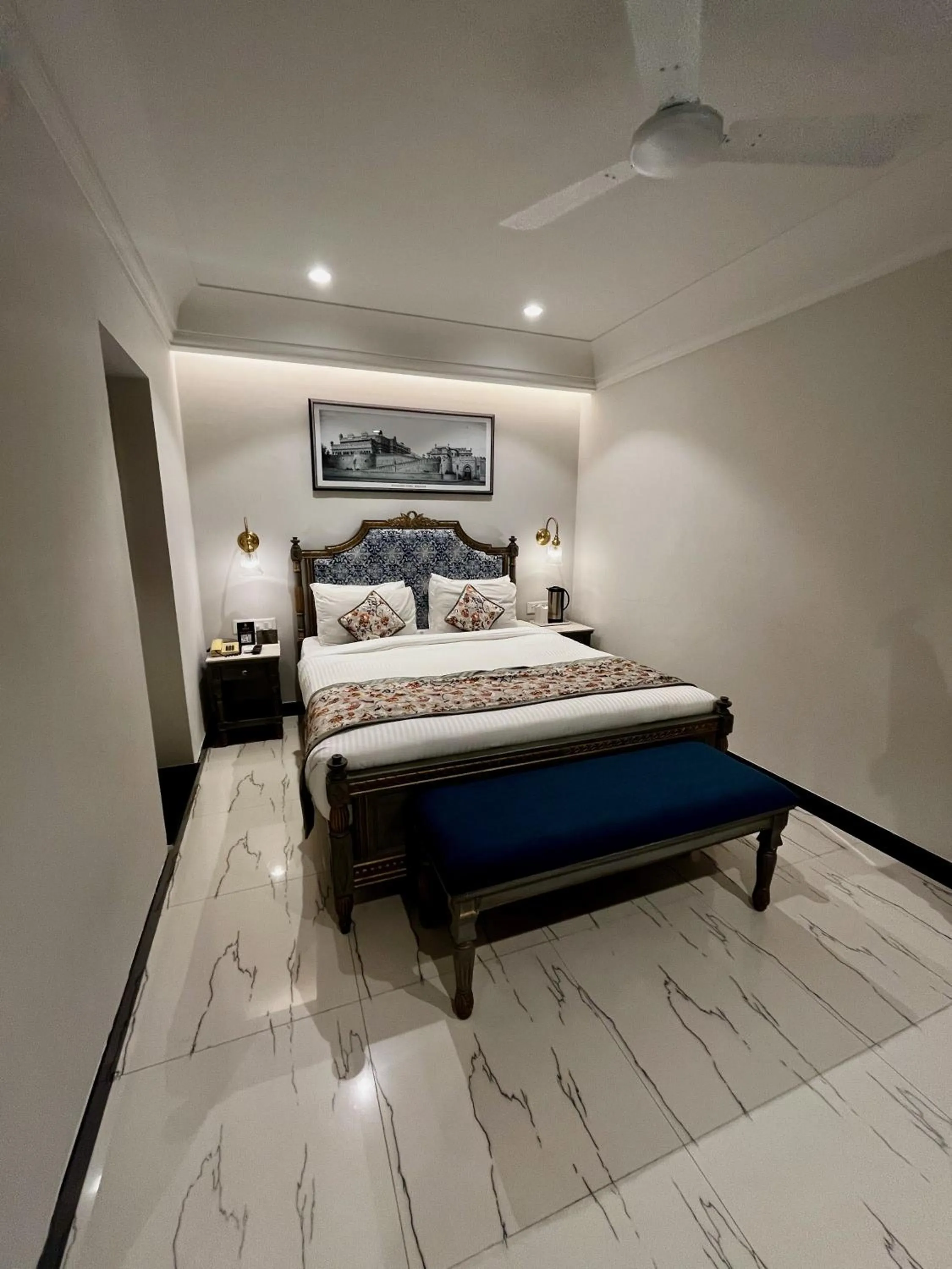 Bedroom, Bed in Ratnawali – A Vegetarian Heritage Hotel