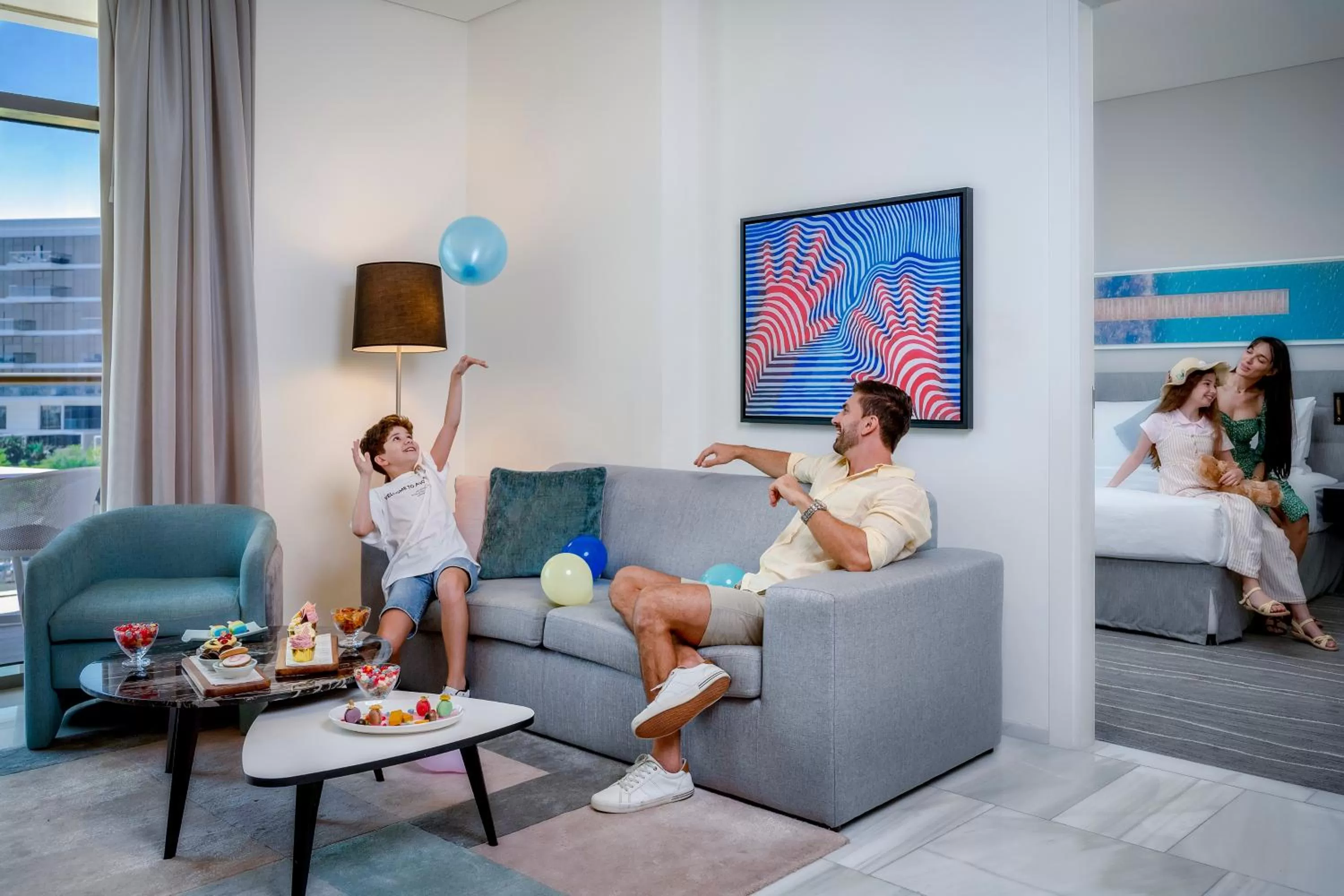 Living room in Th8 Palm Dubai Beach Resort Vignette Collection, an IHG hotel