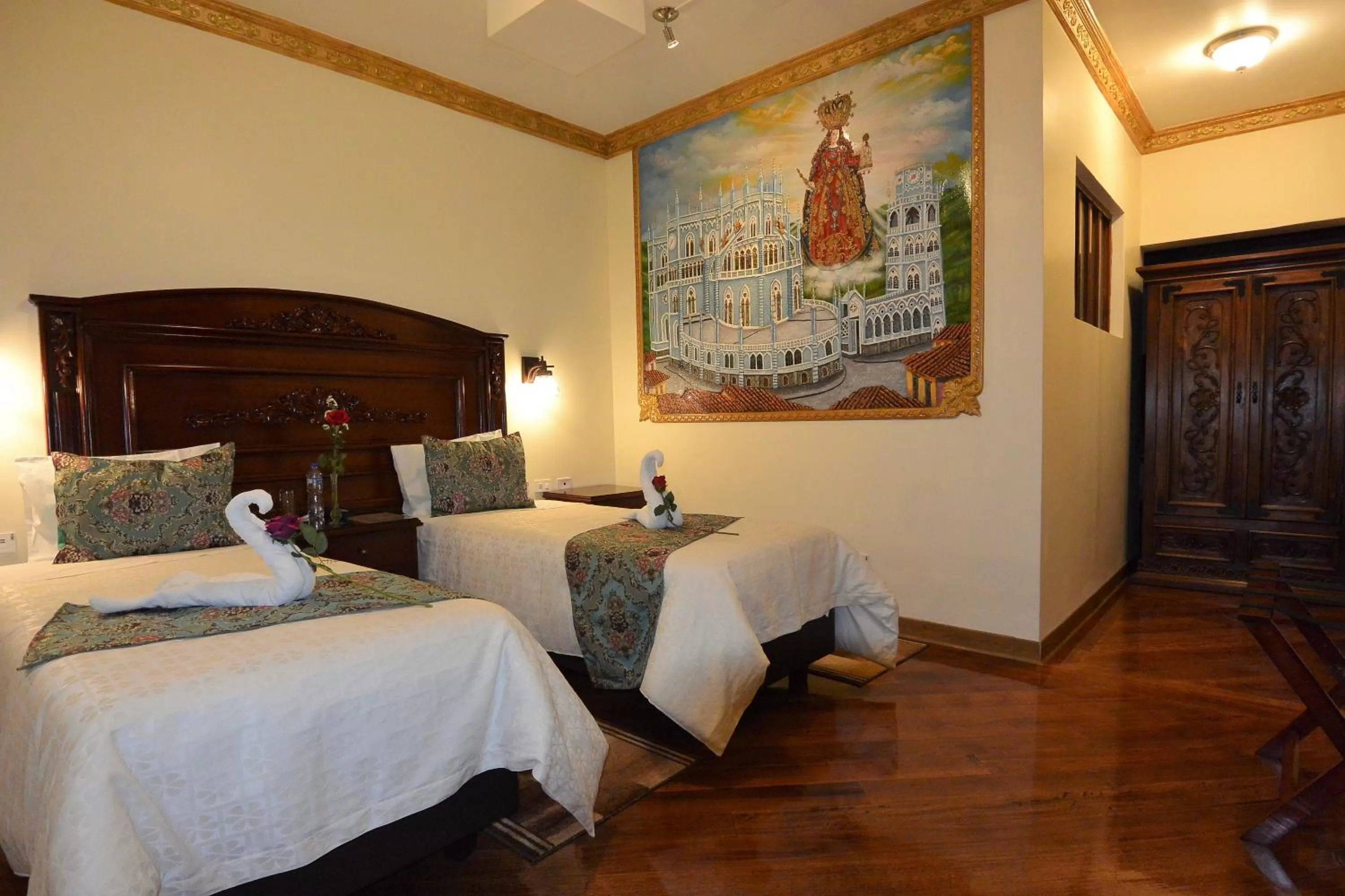 Decorative detail, Bed in Hotel La Basílica Quito