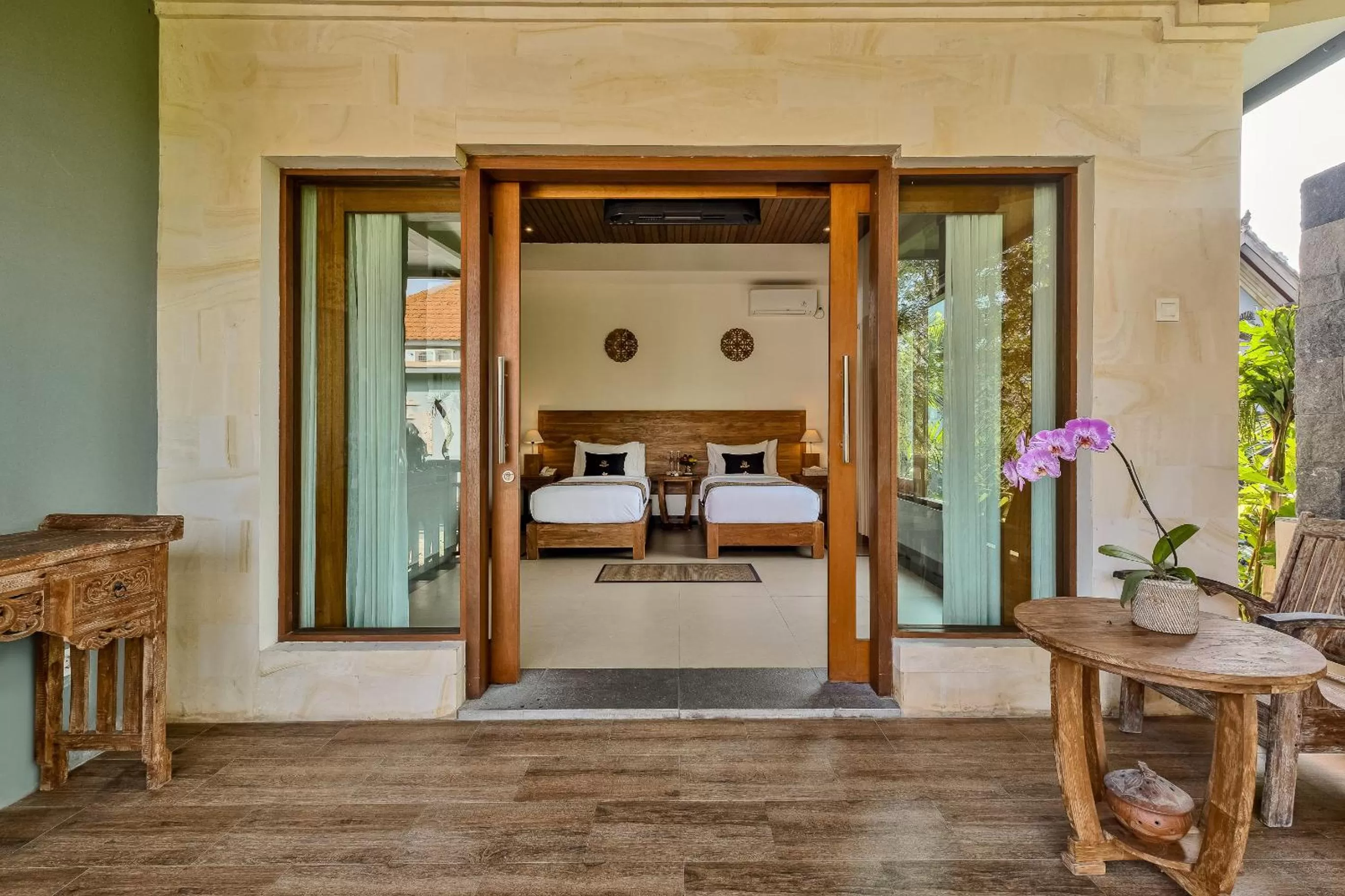 Bed in Kubu Rama Ubud Cottage