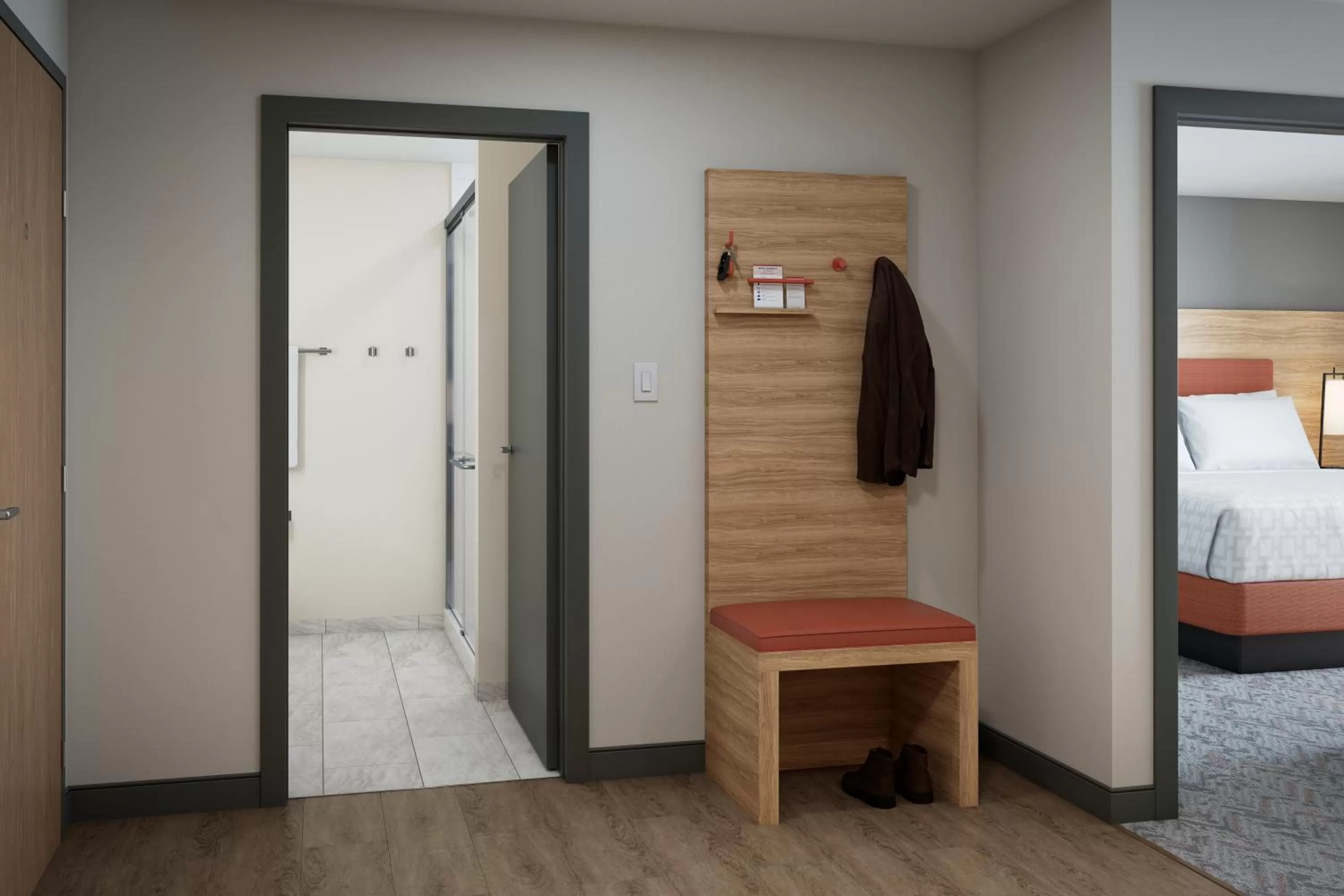 wardrobe, Bed in Candlewood Suites - Layton - Salt Lake City by IHG