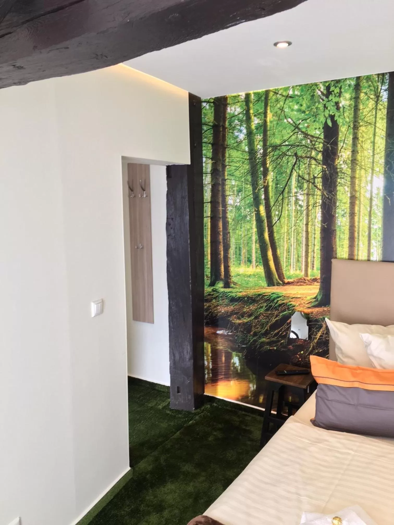 Living room, Bed in Hotel am Schloss