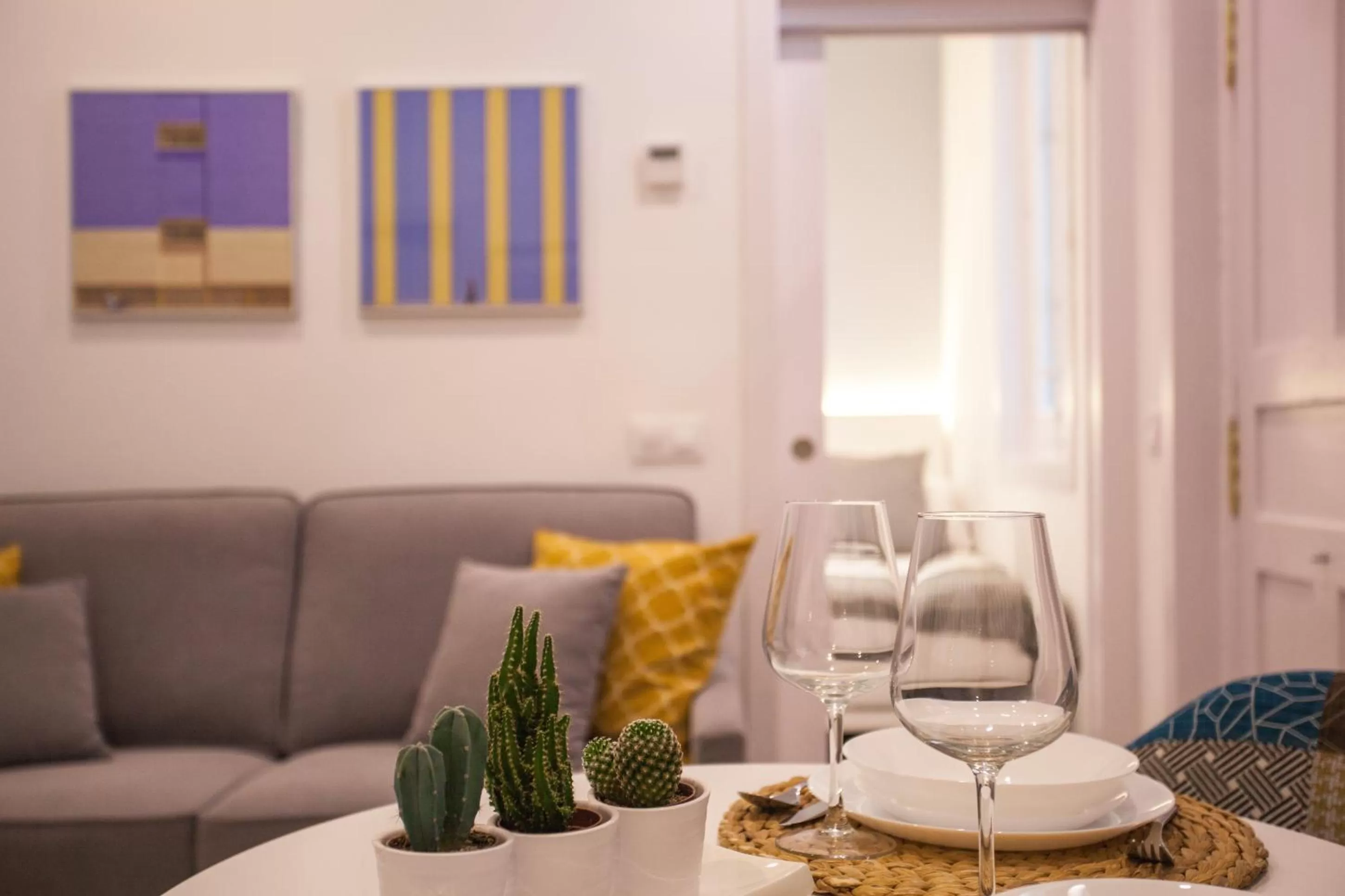 Living room in Gran Central Suites