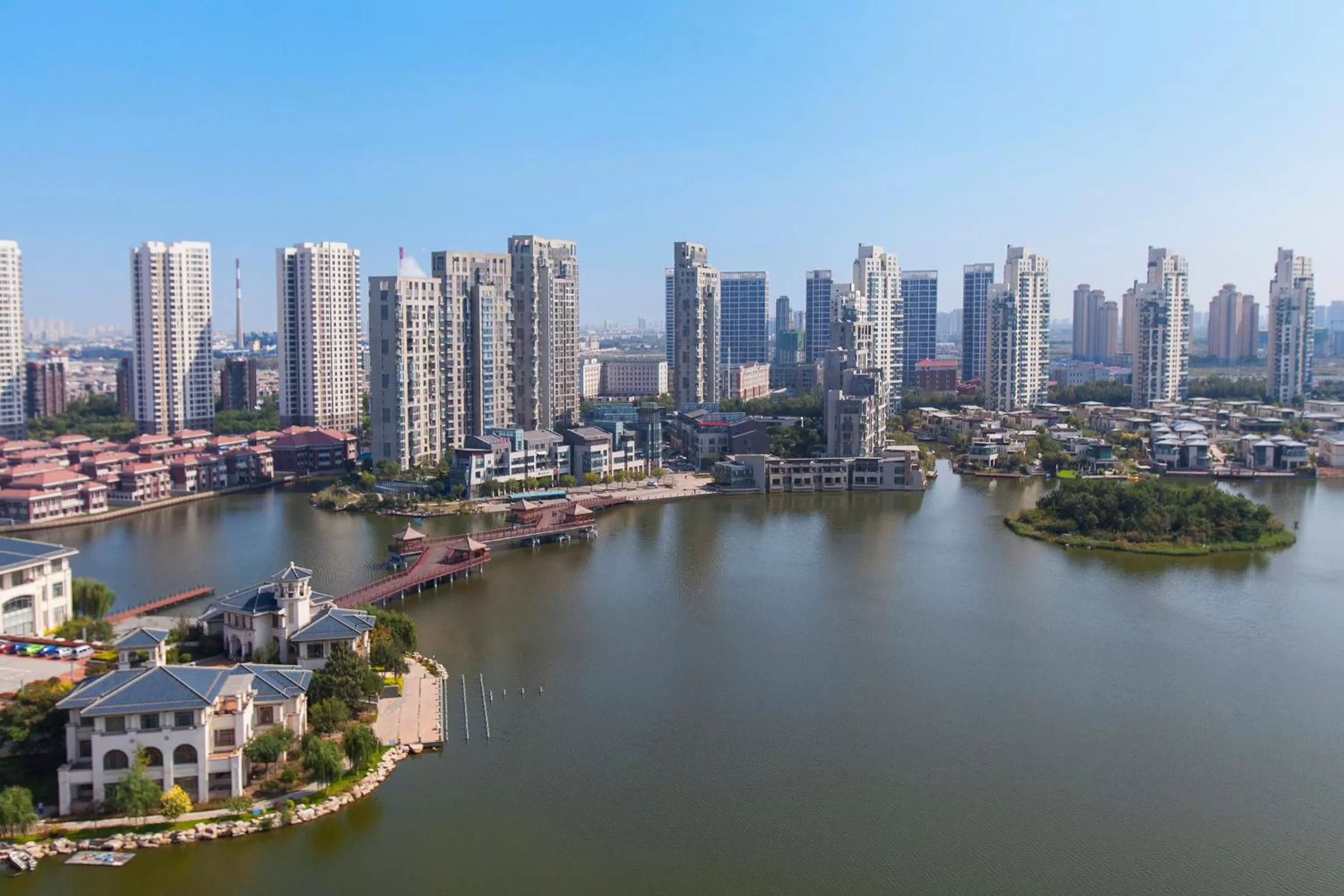 Lake view in Crowne Plaza Tianjin Meijiangnan by IHG