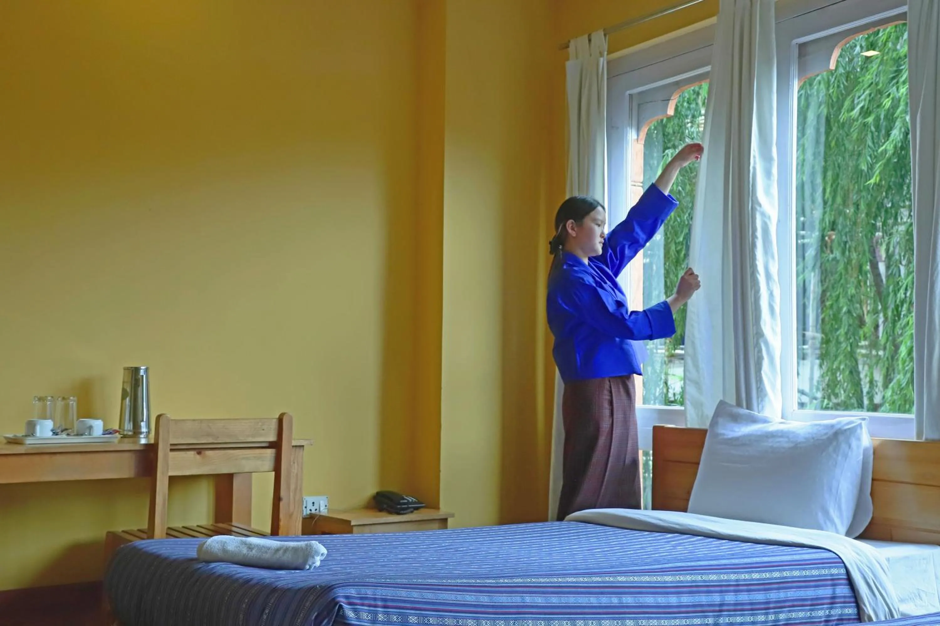 Bed in Hotel Thimphu City