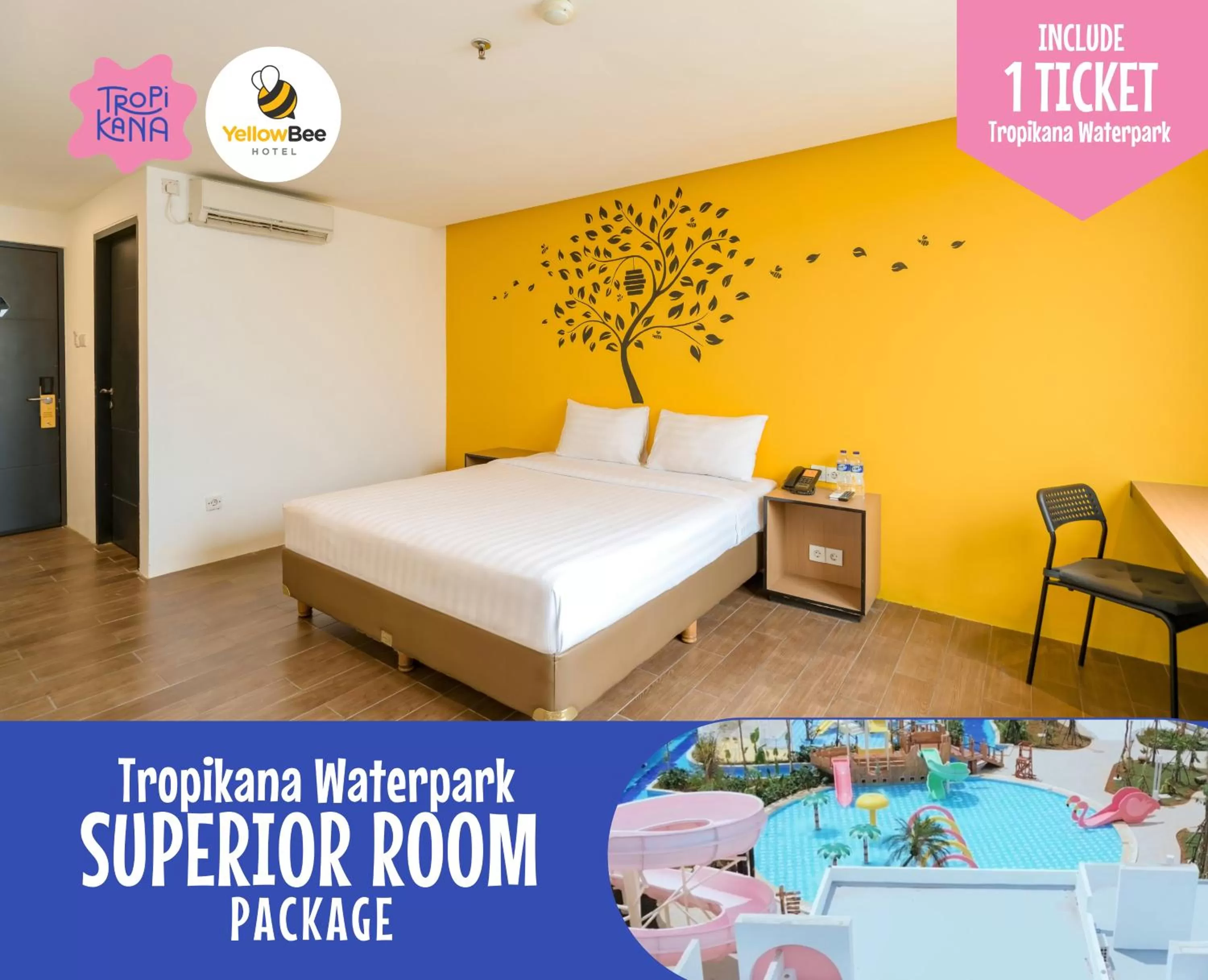 Bedroom, Bed in Yellow Bee Tangerang