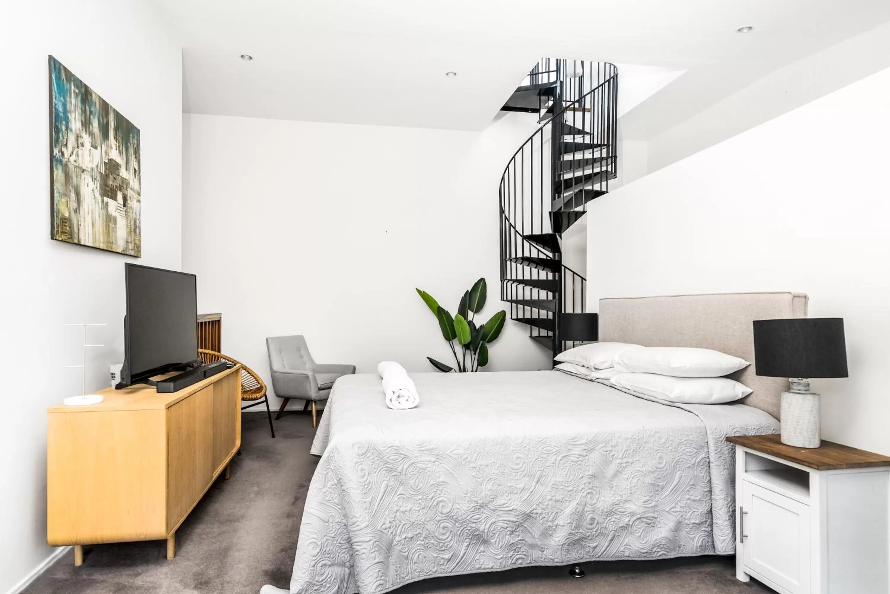 Bed in Byron Butter Factory Apartments