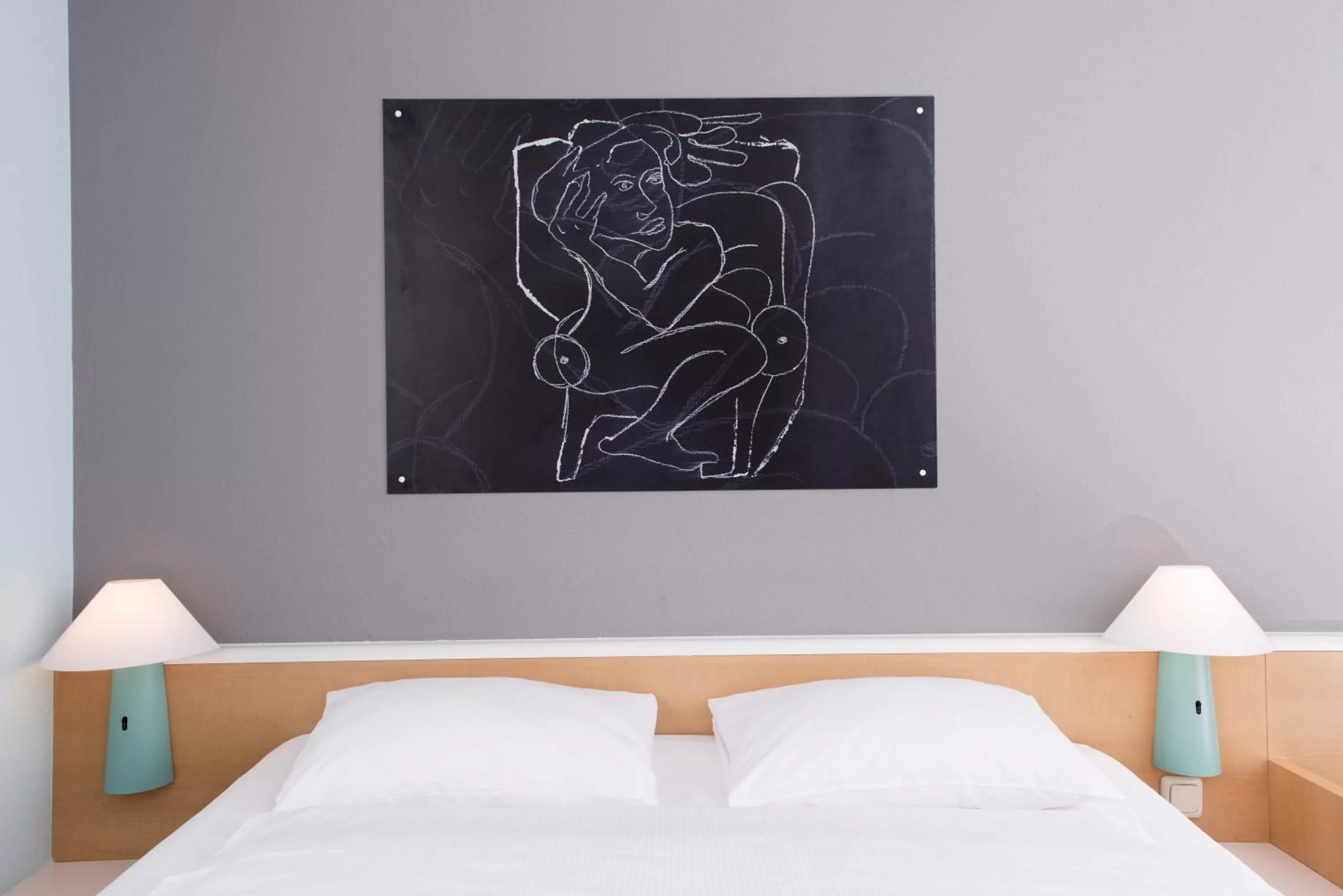 Decorative detail, Bed in ibis Berlin City Nord