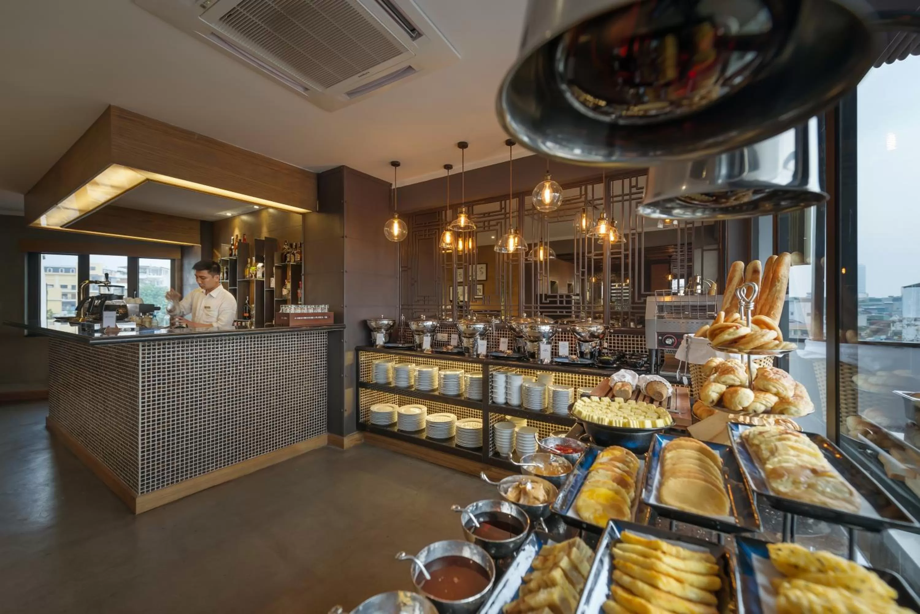 Buffet breakfast in Bespoke Trendy Hotel Hanoi
