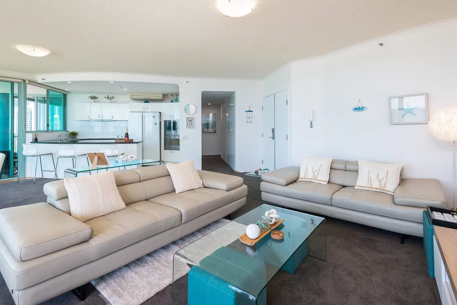 Living room in The Waterford on Main Beach