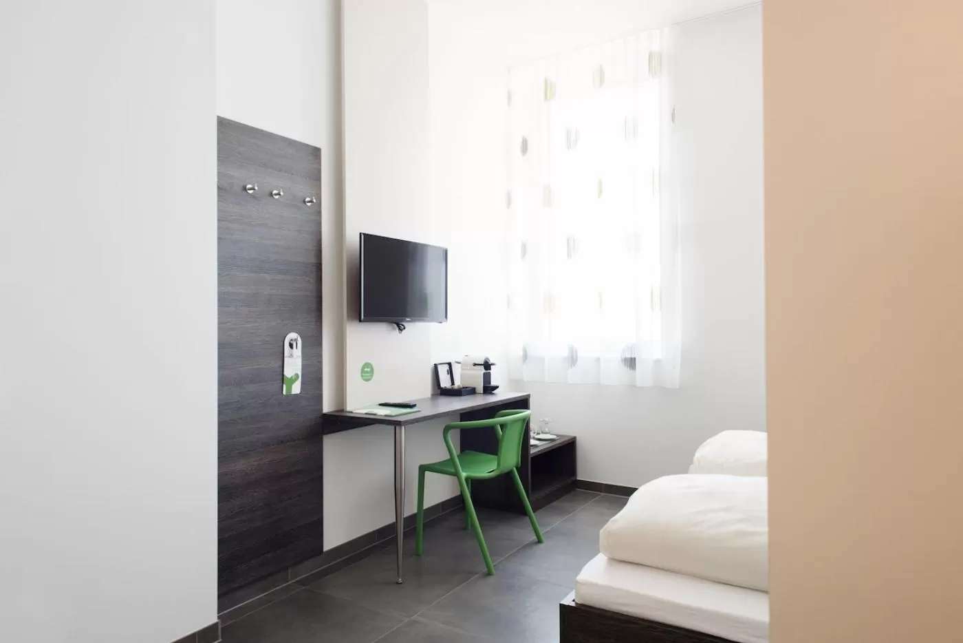 Decorative detail, Bed in eee Hotel Traun