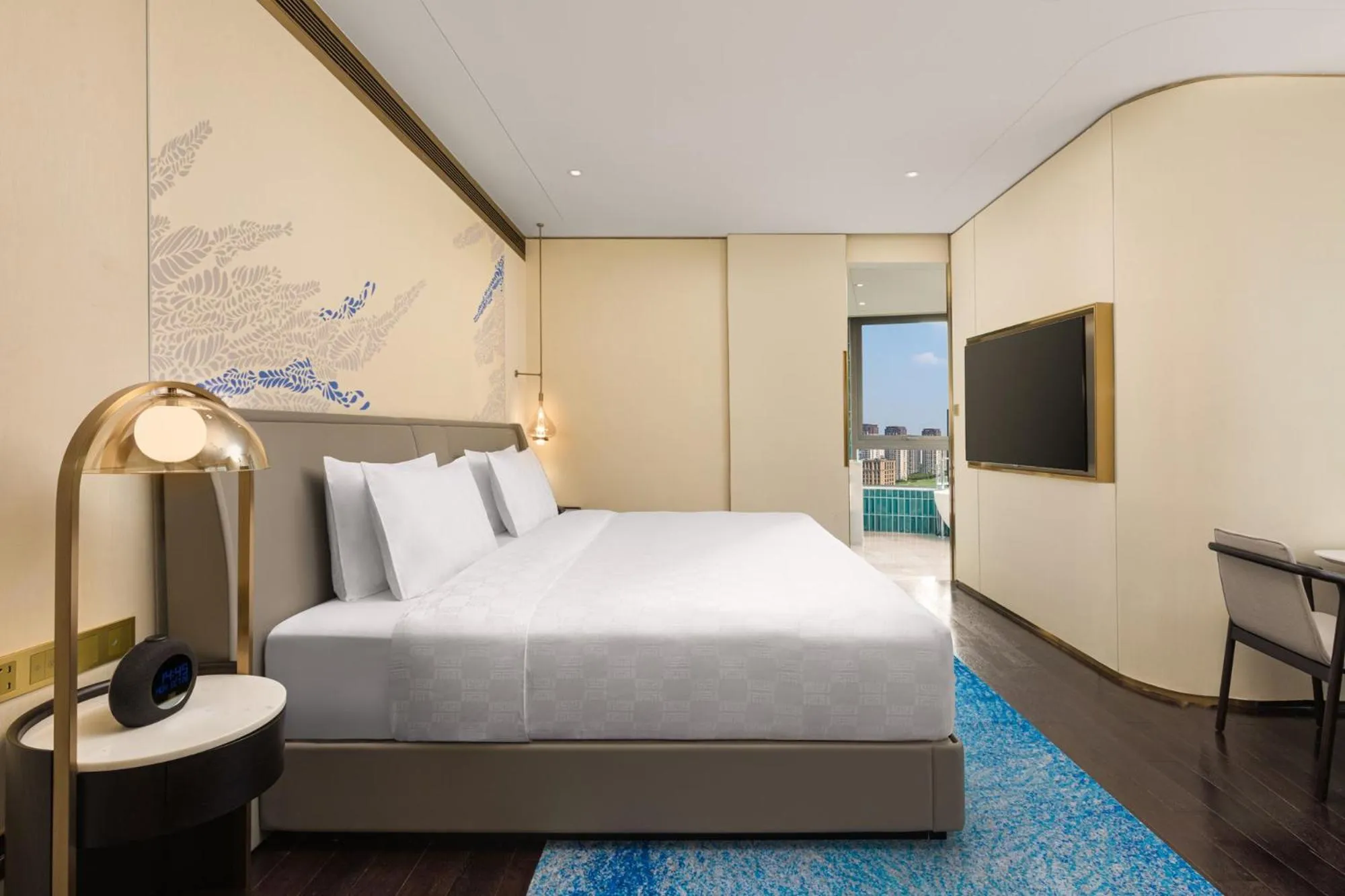 Bed in HUALUXE Shanghai Changfeng Park by IHG