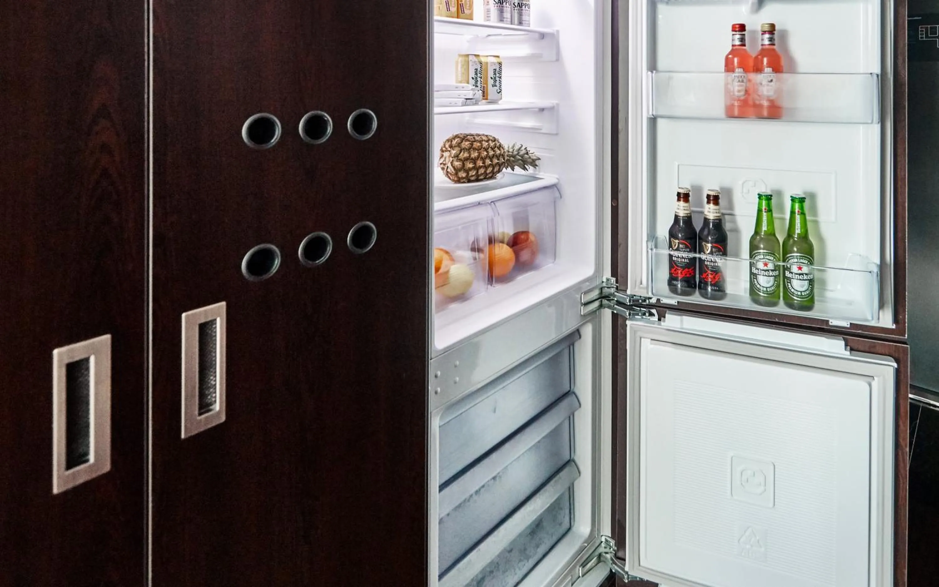 Kitchen or kitchenette in hotel riverside