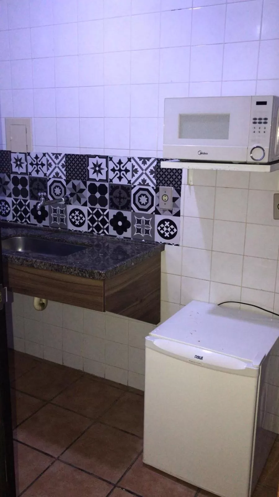 Kitchen or kitchenette in Hotel Alfa de Bauru Ltda