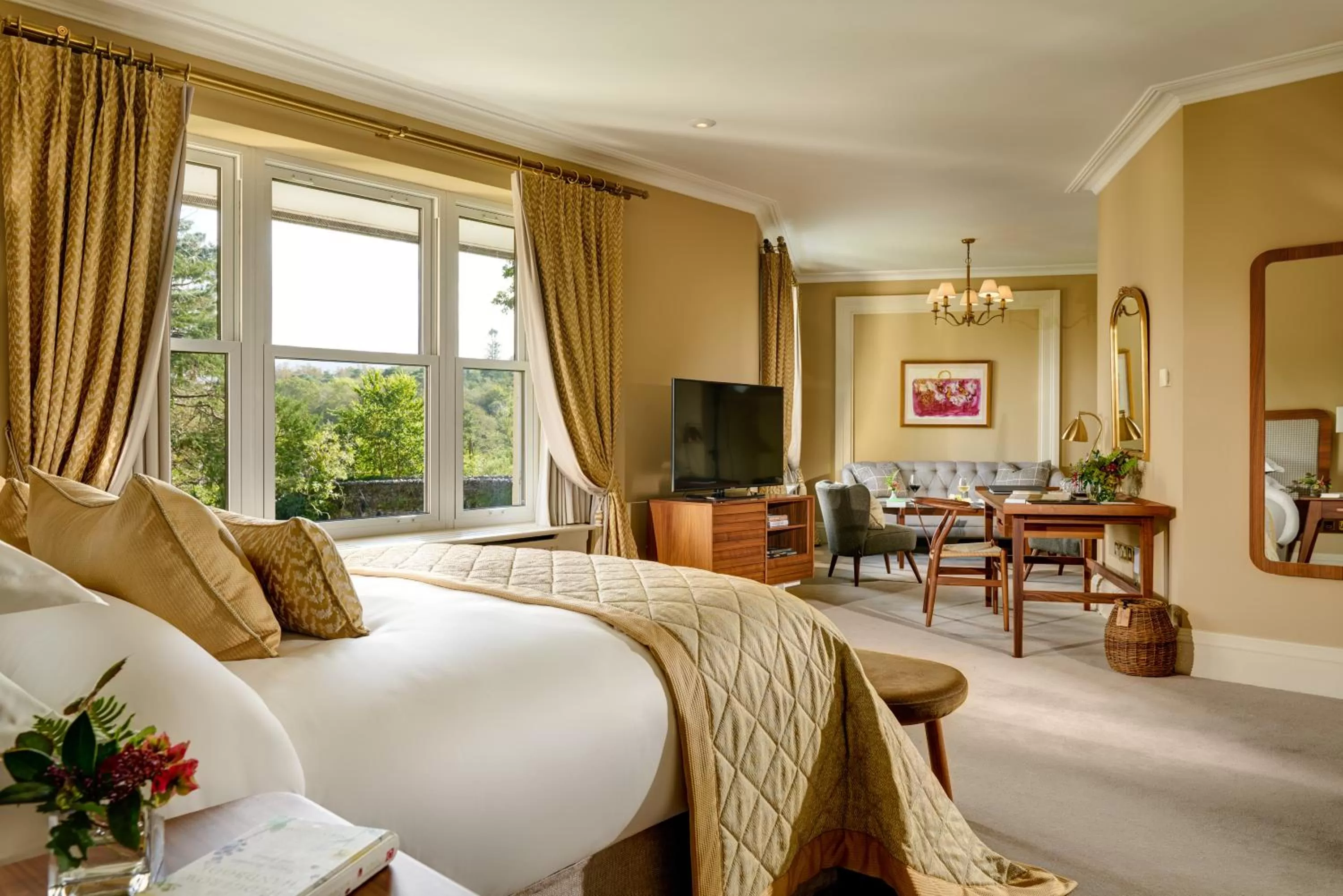 Bed in Sheen Falls Lodge