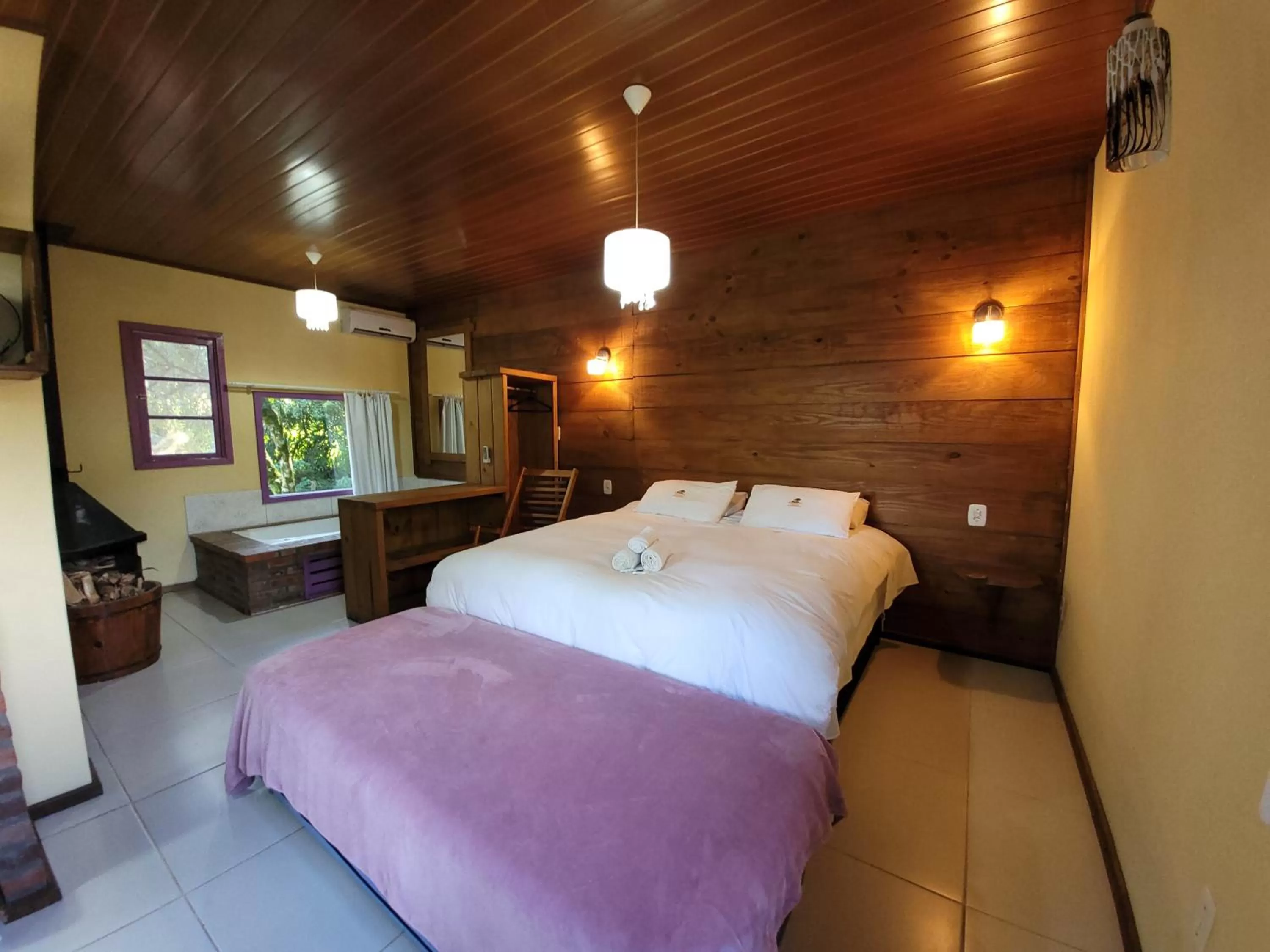 Bed in Pousada da Chacara