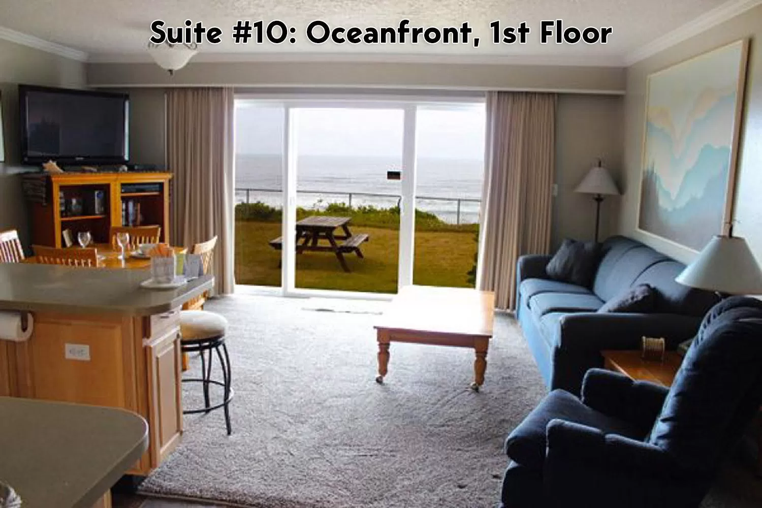 Living room in Ocean Terrace Condominiums