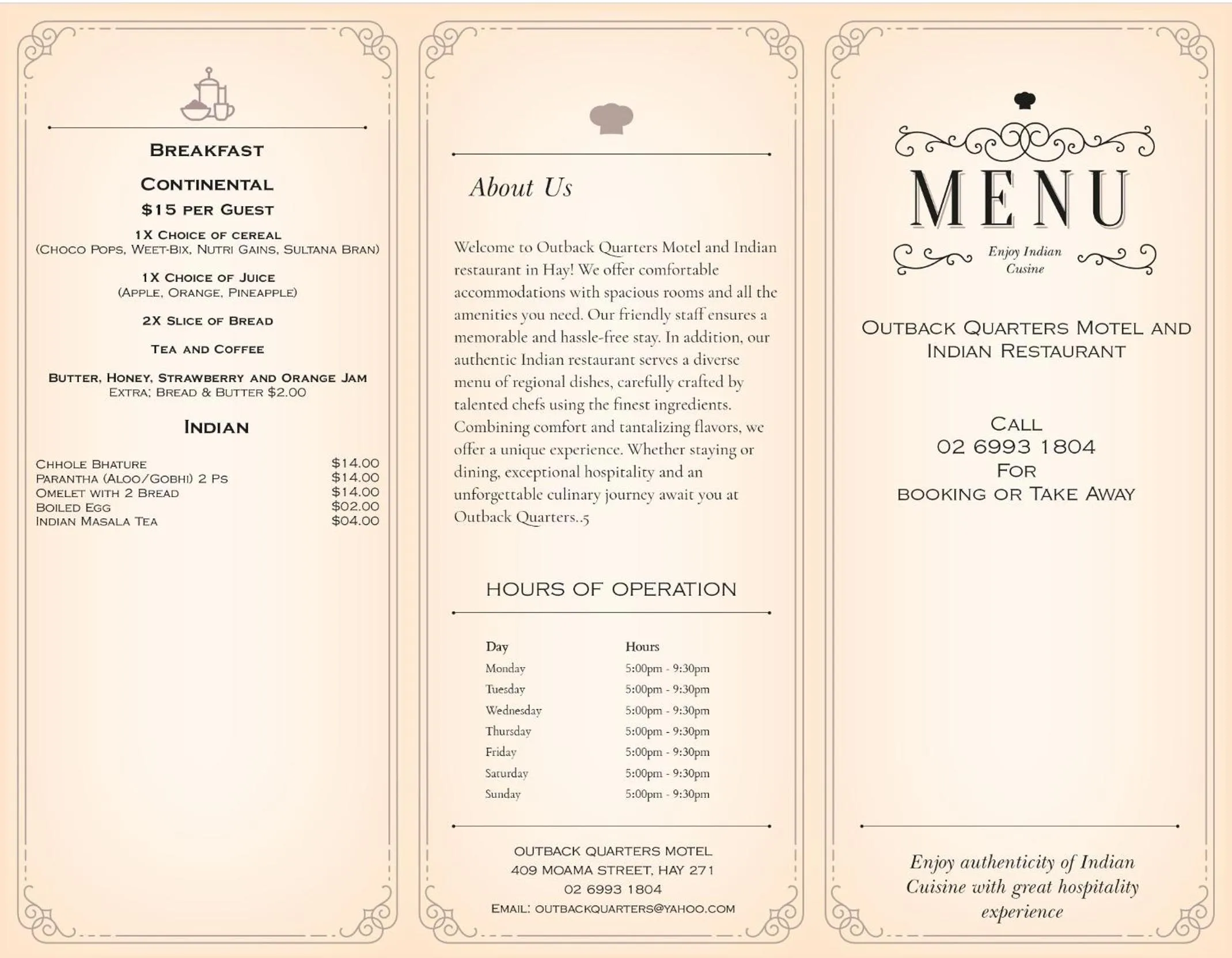 Restaurant/places to eat in Outback Quarters Motel Hay and Restaurant