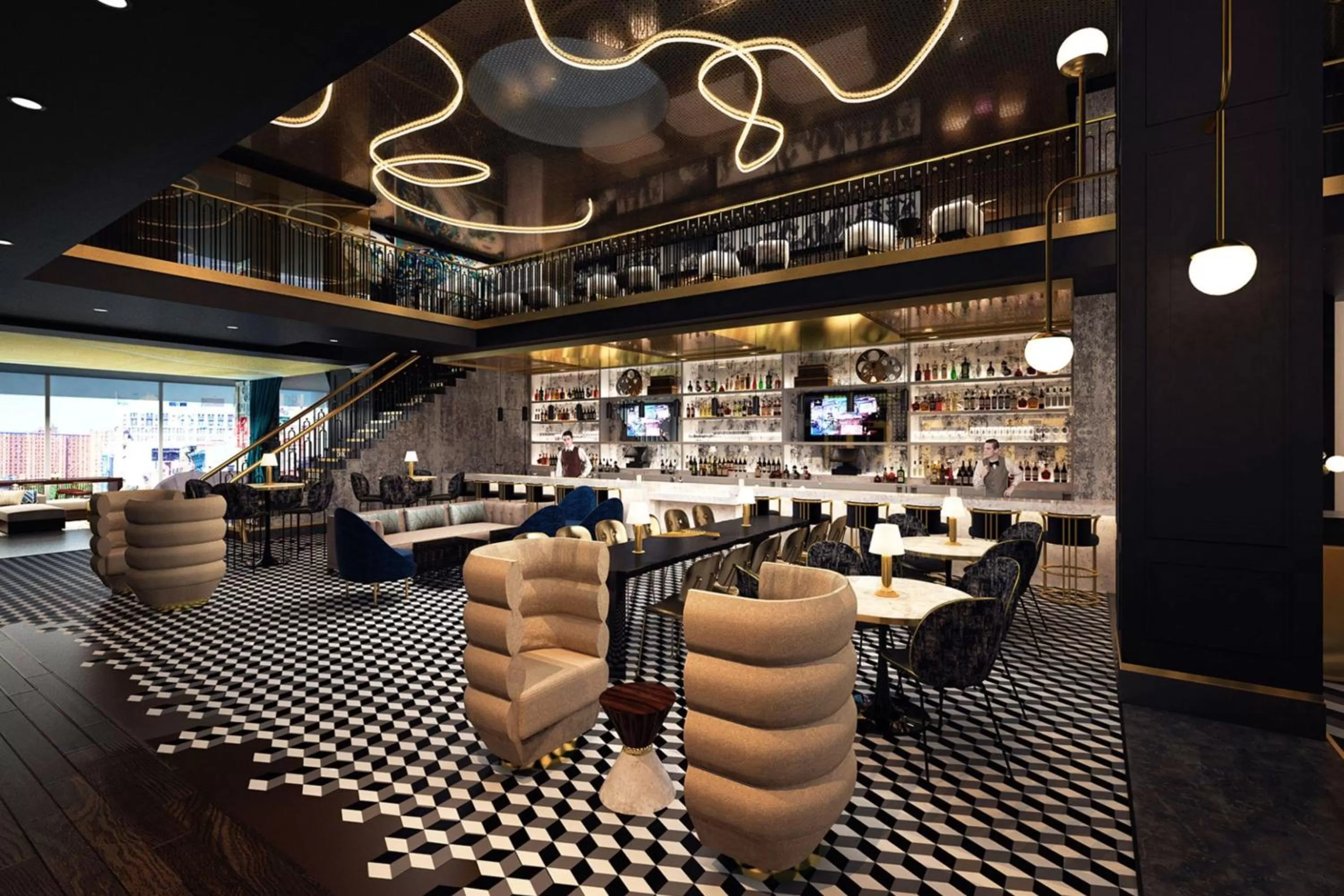 Lounge or bar in Renaissance New York Harlem Hotel