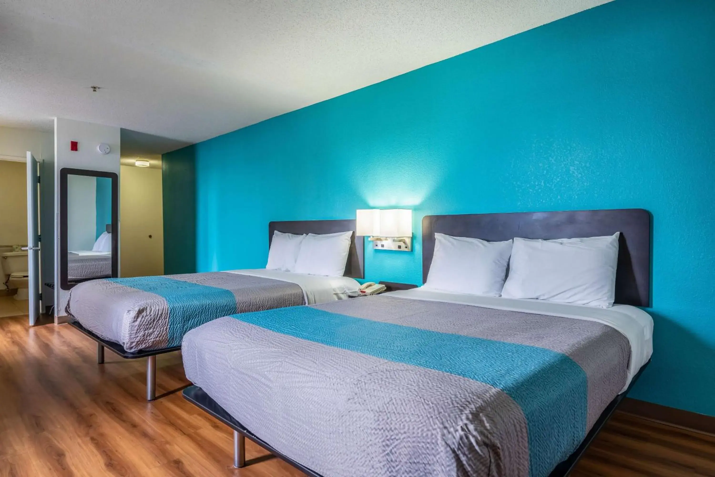 Quadruple Room - Disability Access - Roll in Shower in Motel 6-Rocky Mount, NC Quadruple Room - Disability Access - Roll in Shower in Motel 6-Rocky Mount, NC