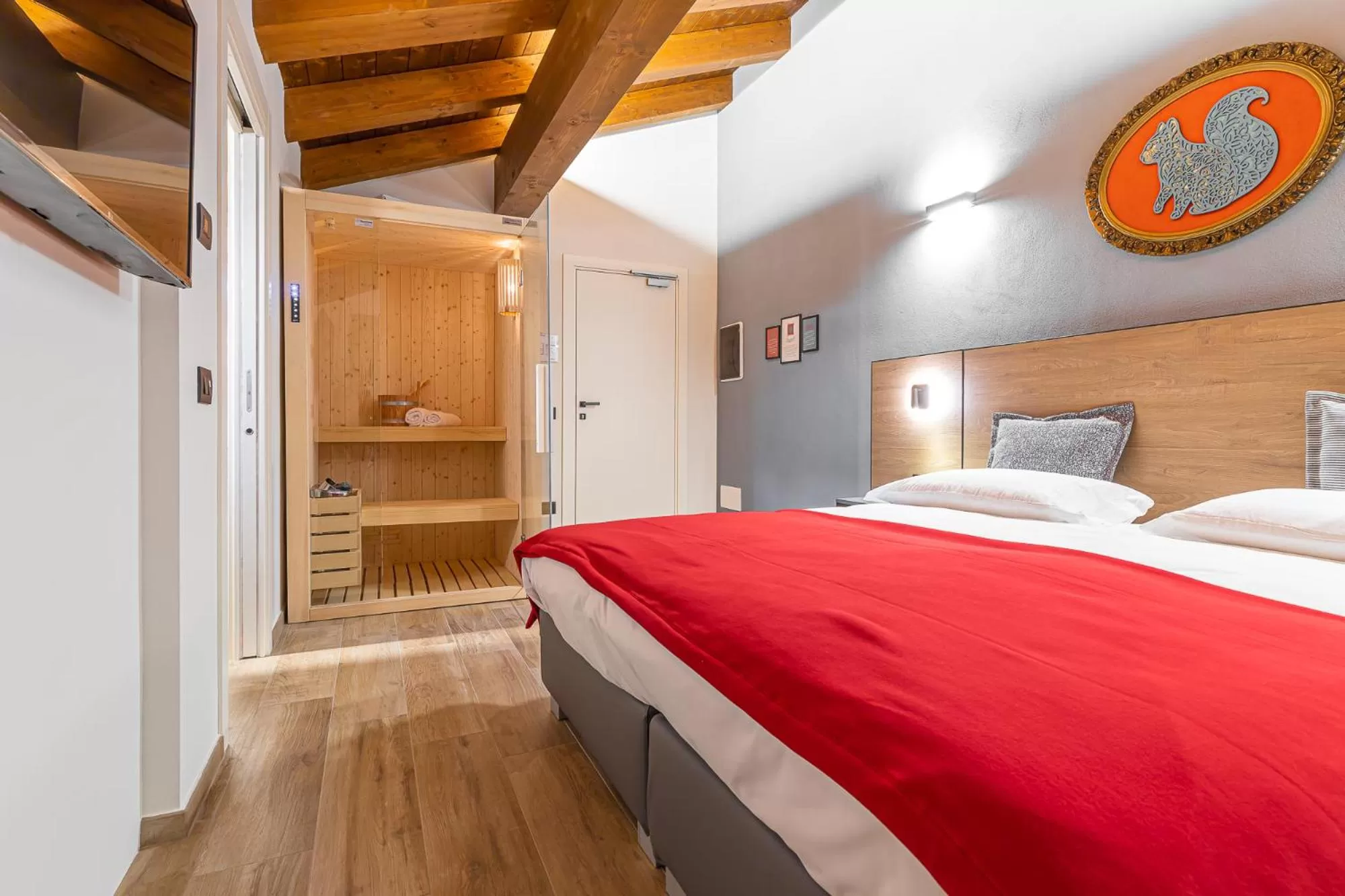 Sauna, Bed in Hotel Mon Émile