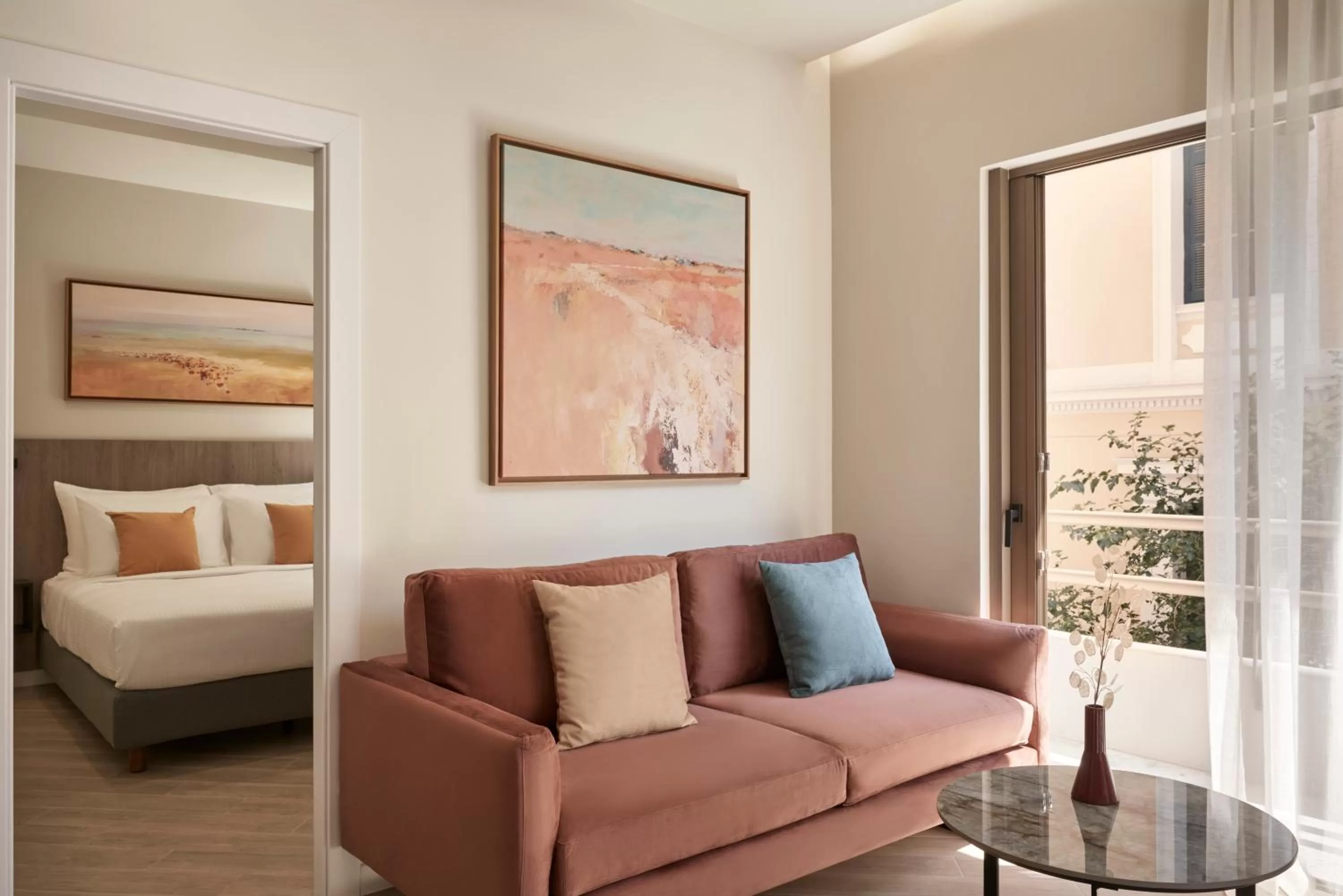 Living room, Bed in Hestia - Asklipiou 61