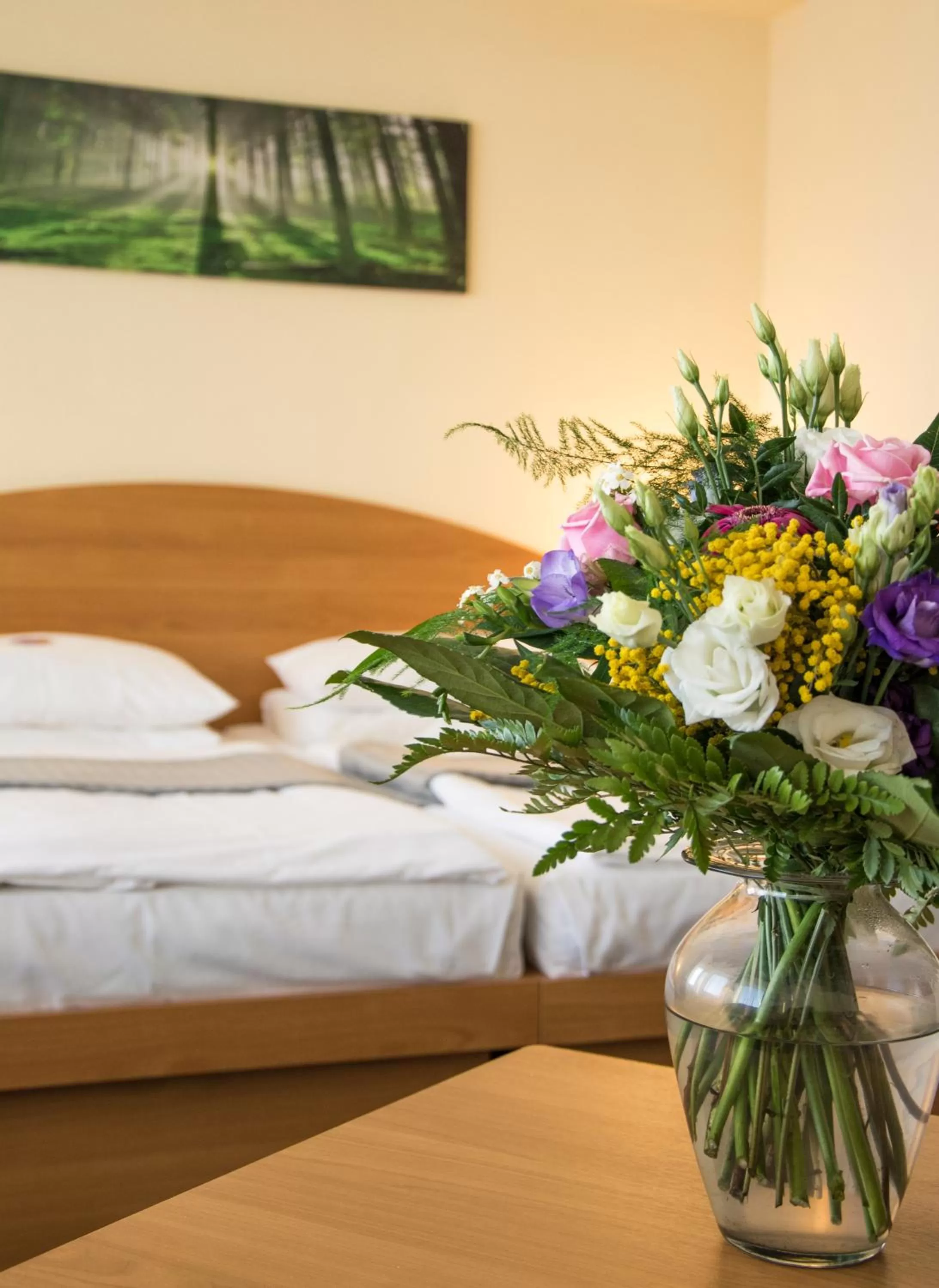 Bed in astral'Inn Leipzig Hotel & Restaurant