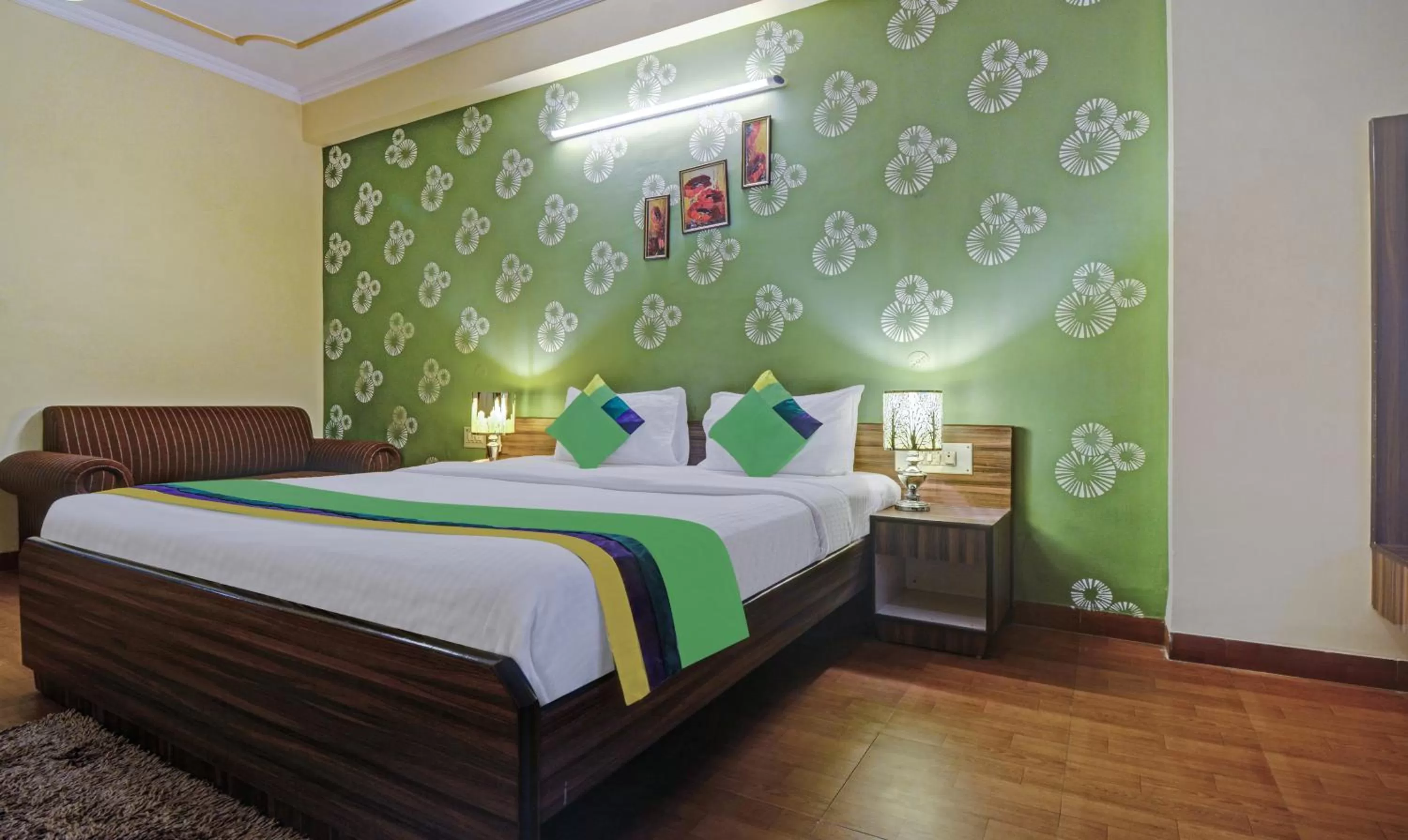 Bedroom, Bed in Treebo New Rockwell Vivek Vihar