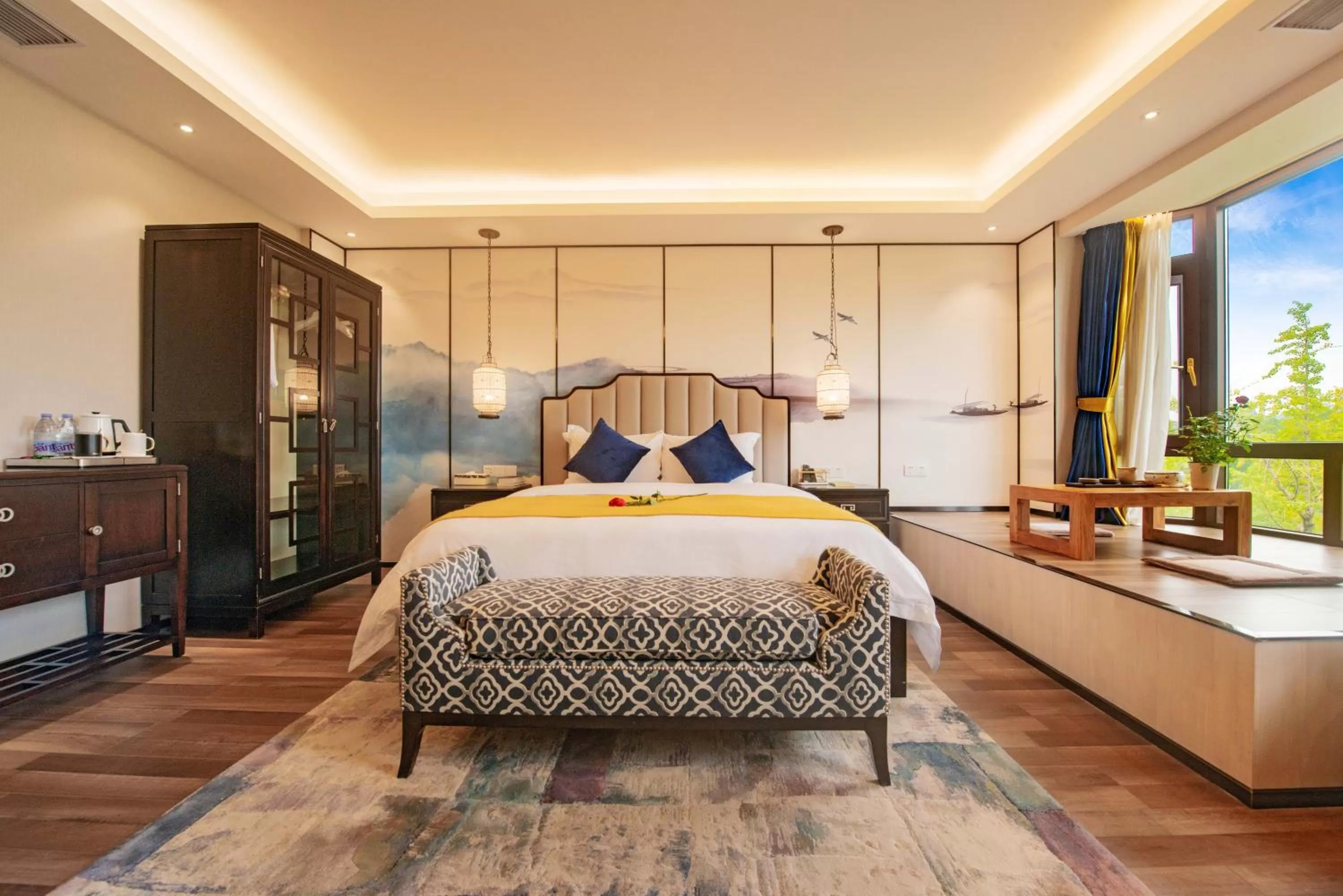 Photo of the whole room, Bed in Li River Resort Villa Hotel