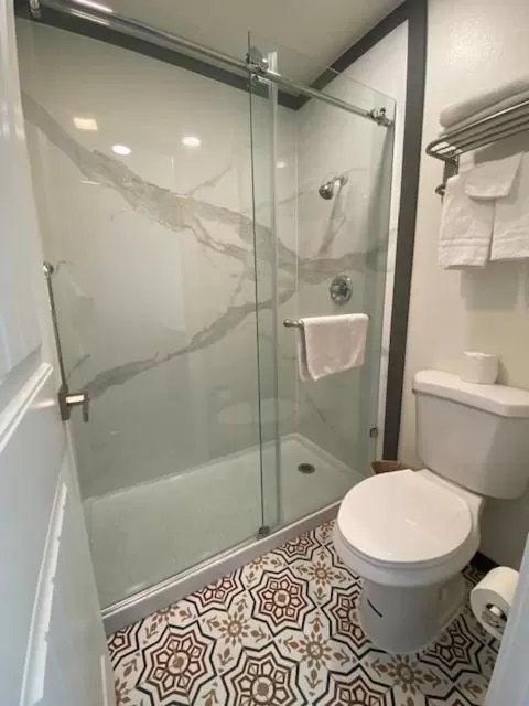 Bathroom in Super 8 by Wyndham Oceanside Downtown