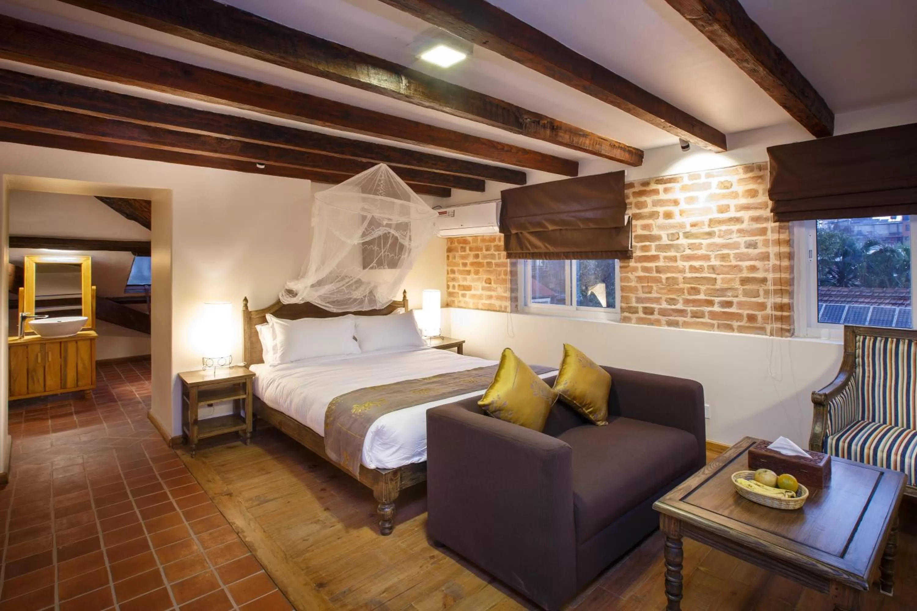 Bed in Thamel Villa Heritage Hotel