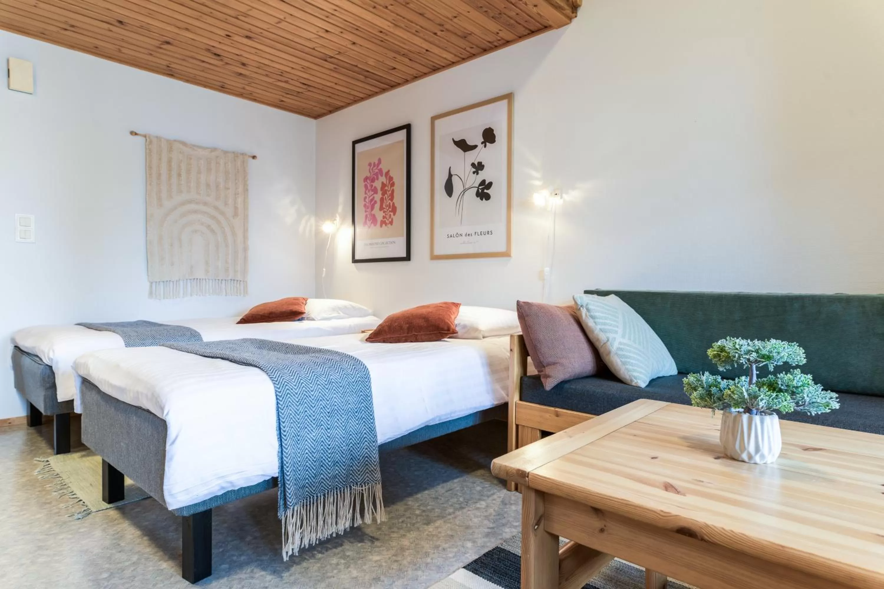 Bed in Hotel Kuusamon Portti