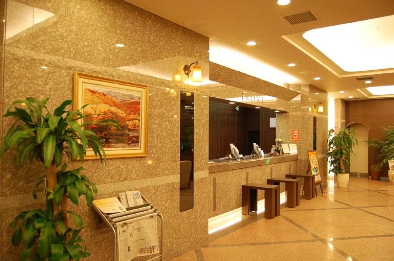 Lobby or reception in Hotel Route-Inn Tomakomai Ekimae