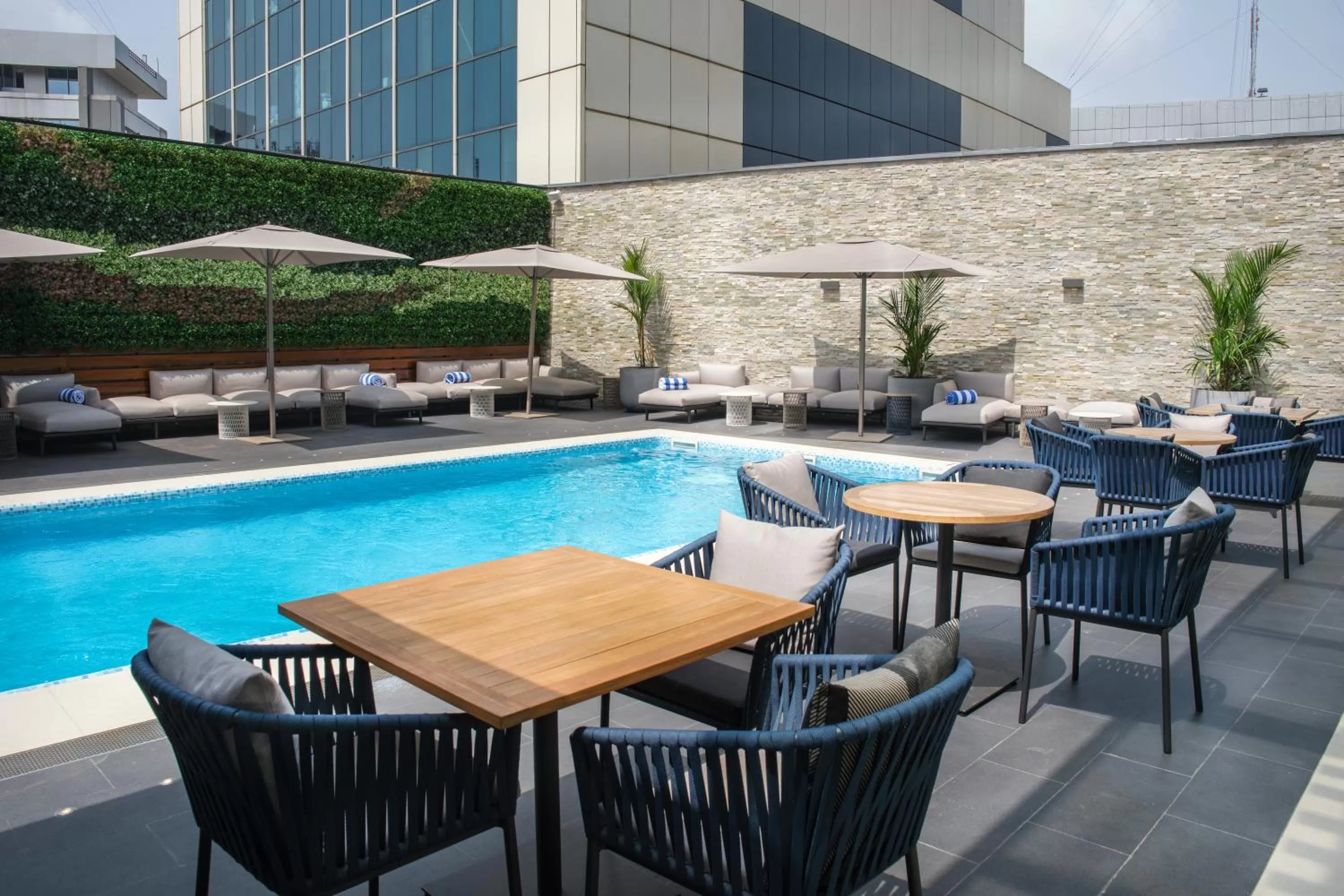 Pool view in K Hotel Douala