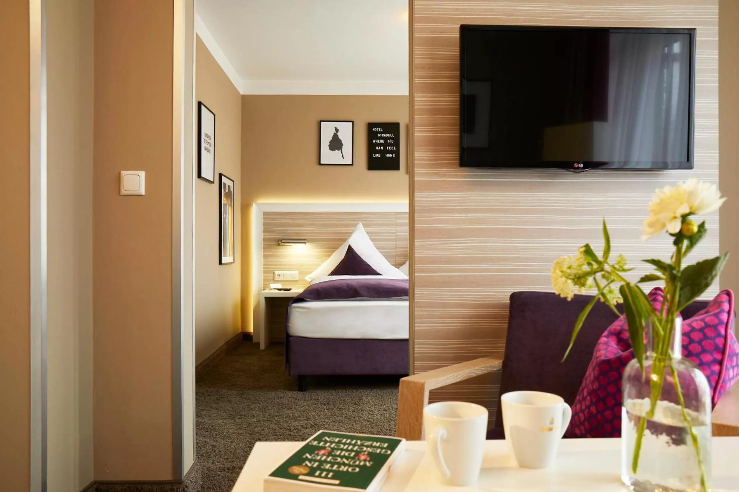 TV and multimedia, Bed in Hotel Mirabell by Maier Privathotels