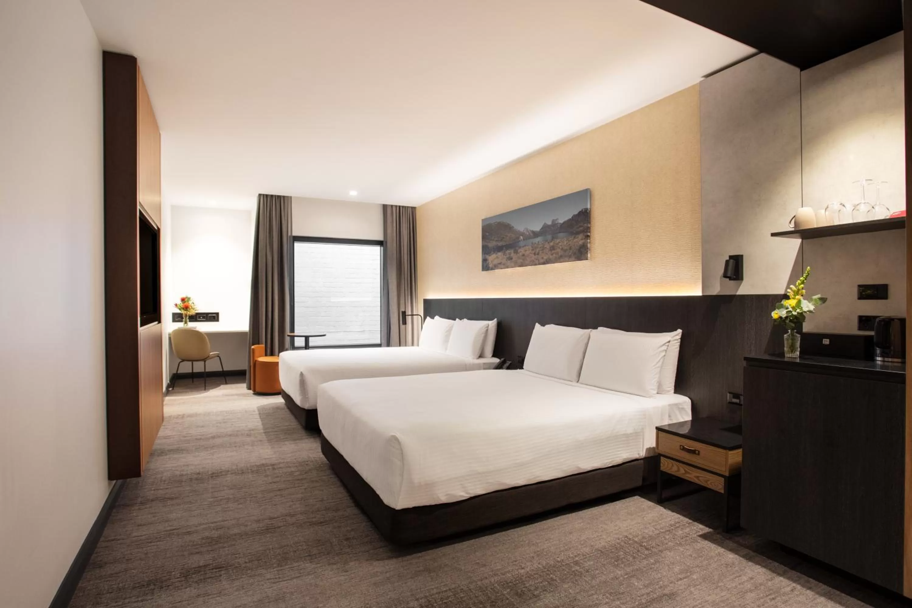 Bed in Mövenpick Hotel Hobart