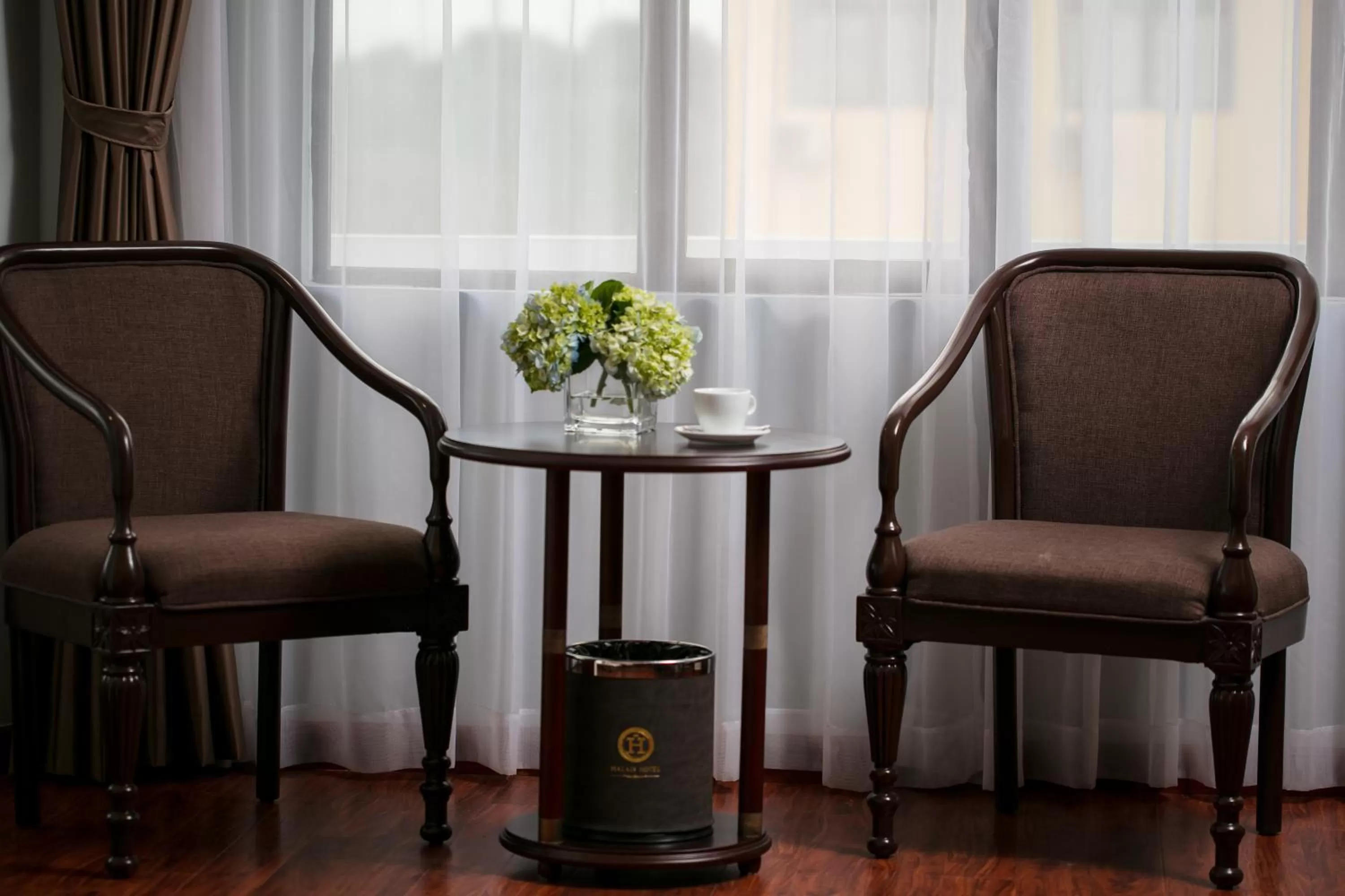 Seating area in Halais Hotel