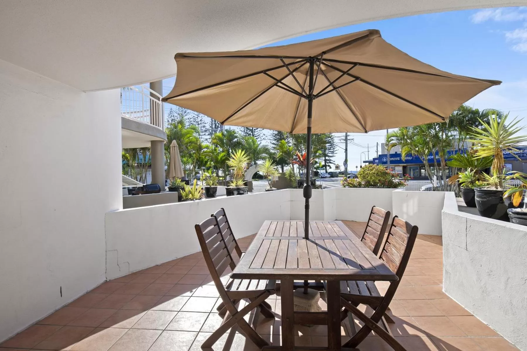 Patio in Kirra Palms Holiday Apartments