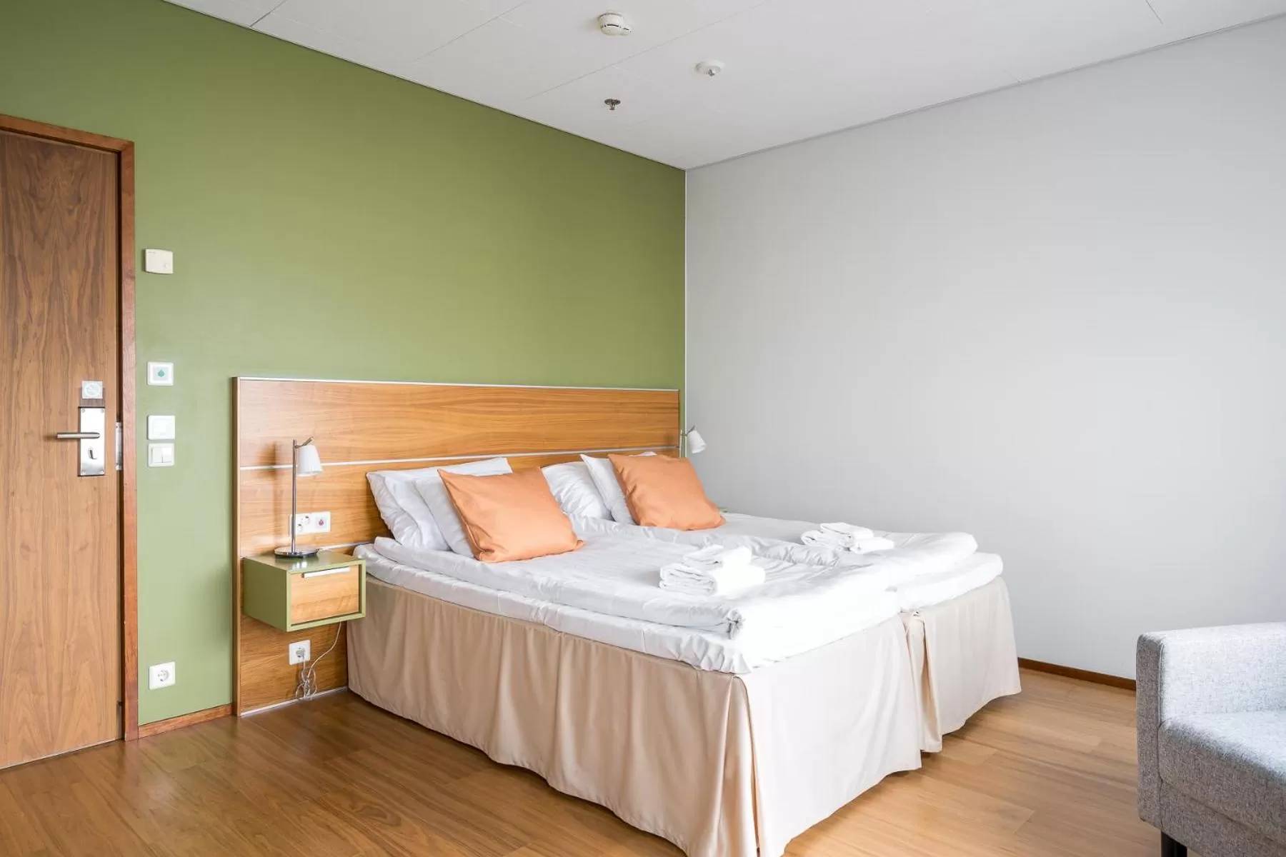 Bed in Hiisi Hotel Helsinki Jätkäsaari