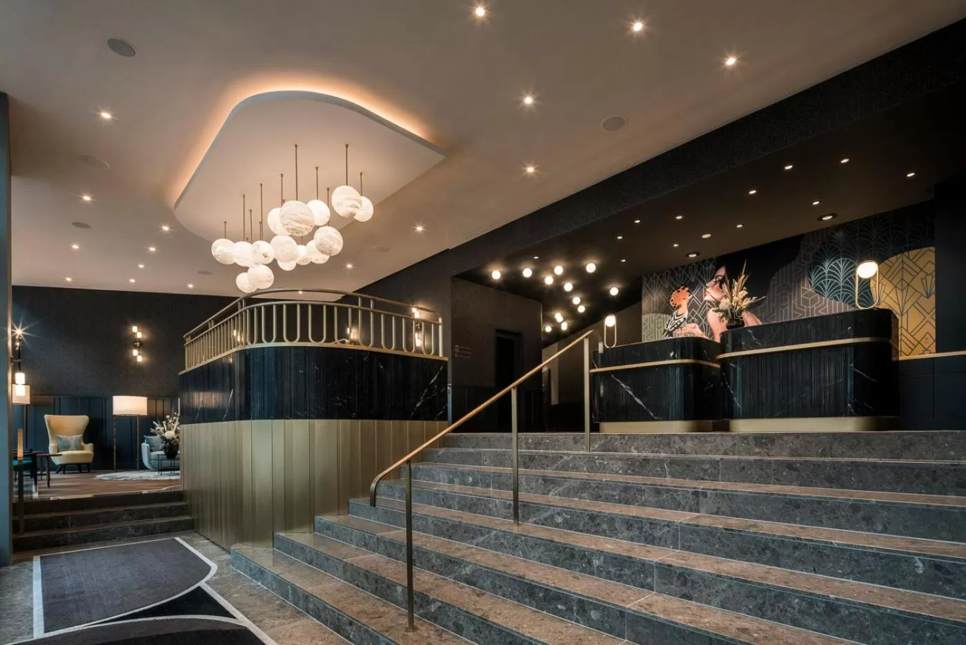 Lobby or reception in Hotel Märthof Basel