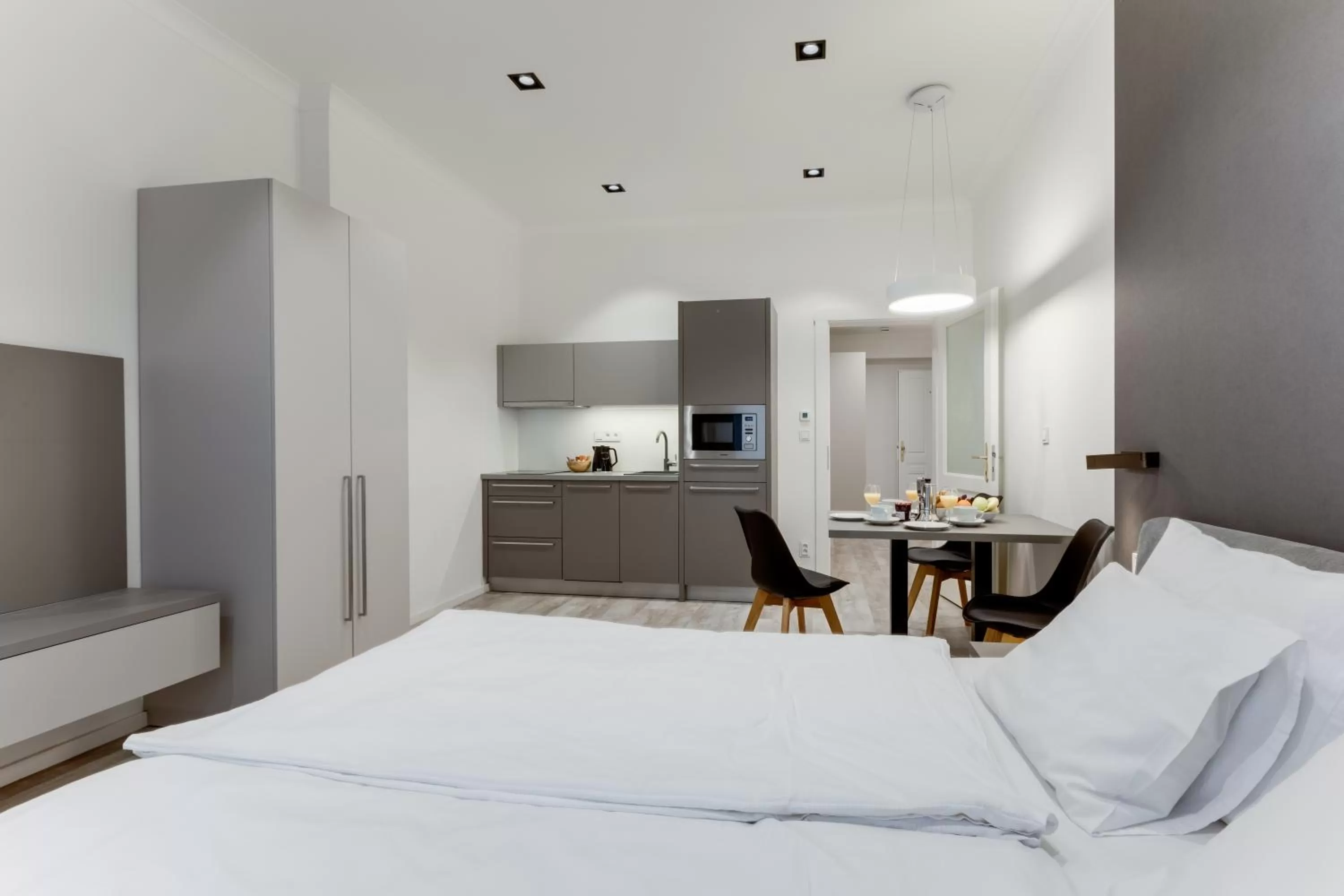 Bed in Lampi Aparthotel Prague