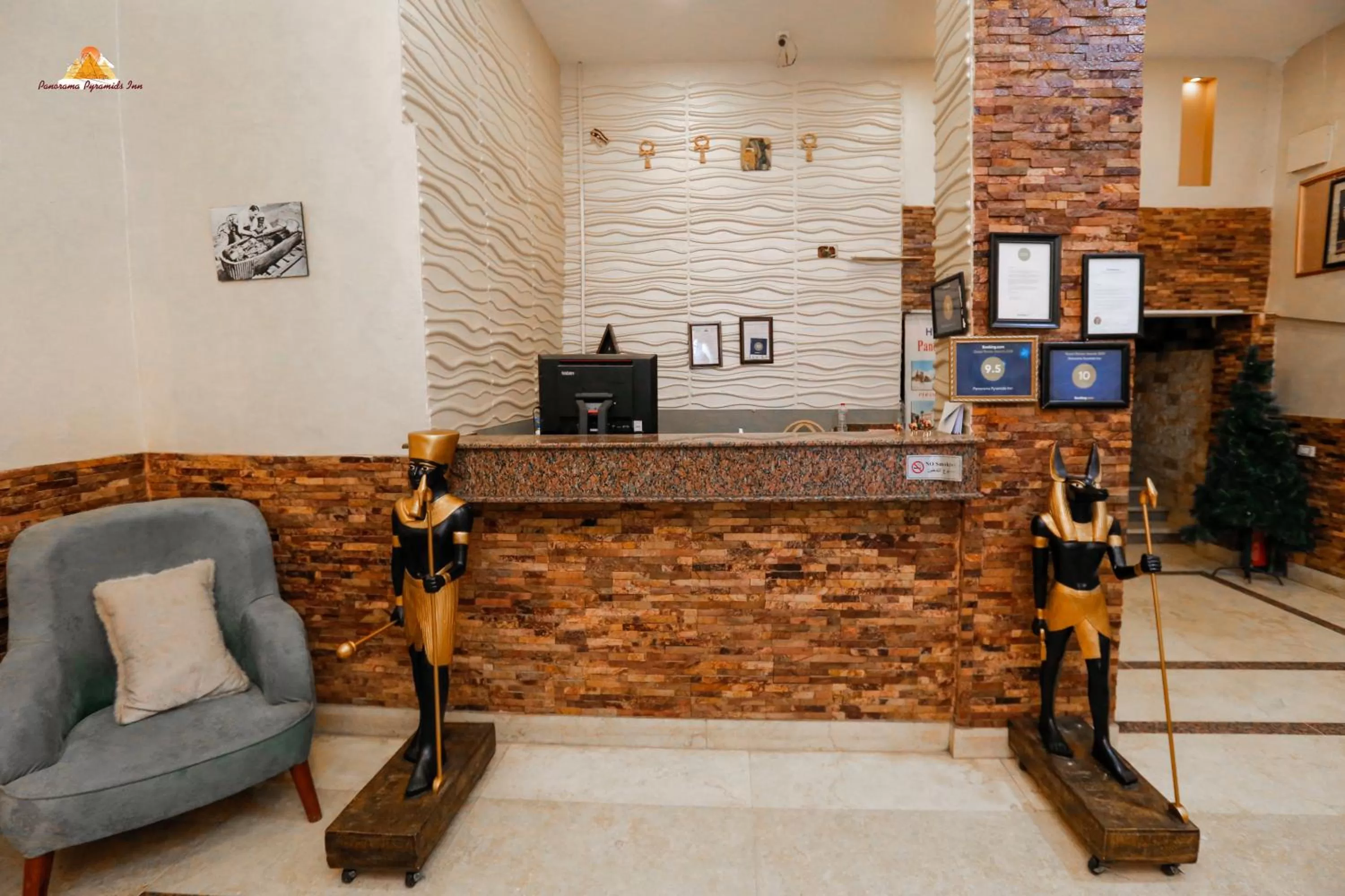 Lobby or reception in PANORAMA view pyramids