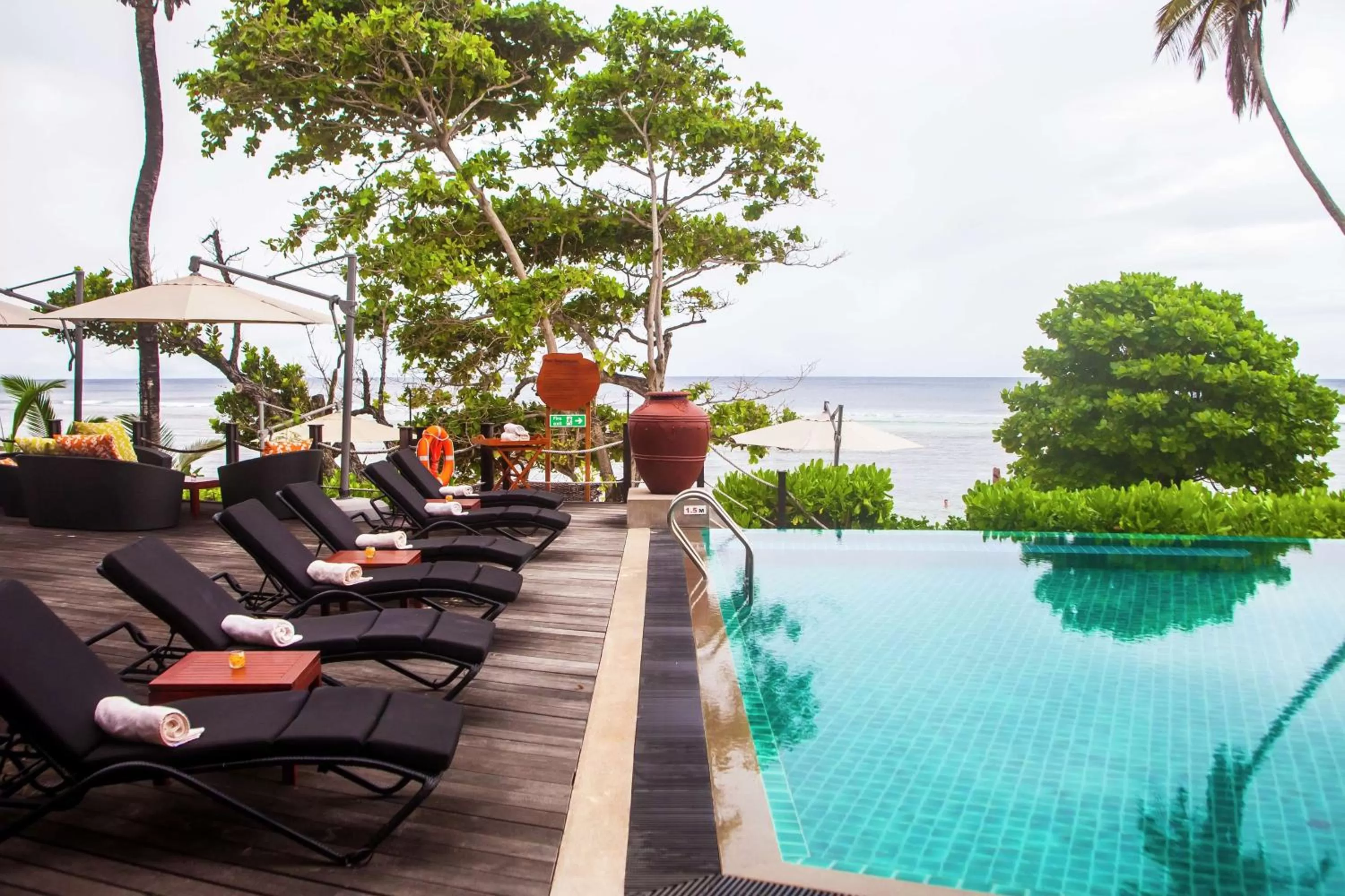 Pool view in DoubleTree by Hilton Seychelles Allamanda Resort & Spa