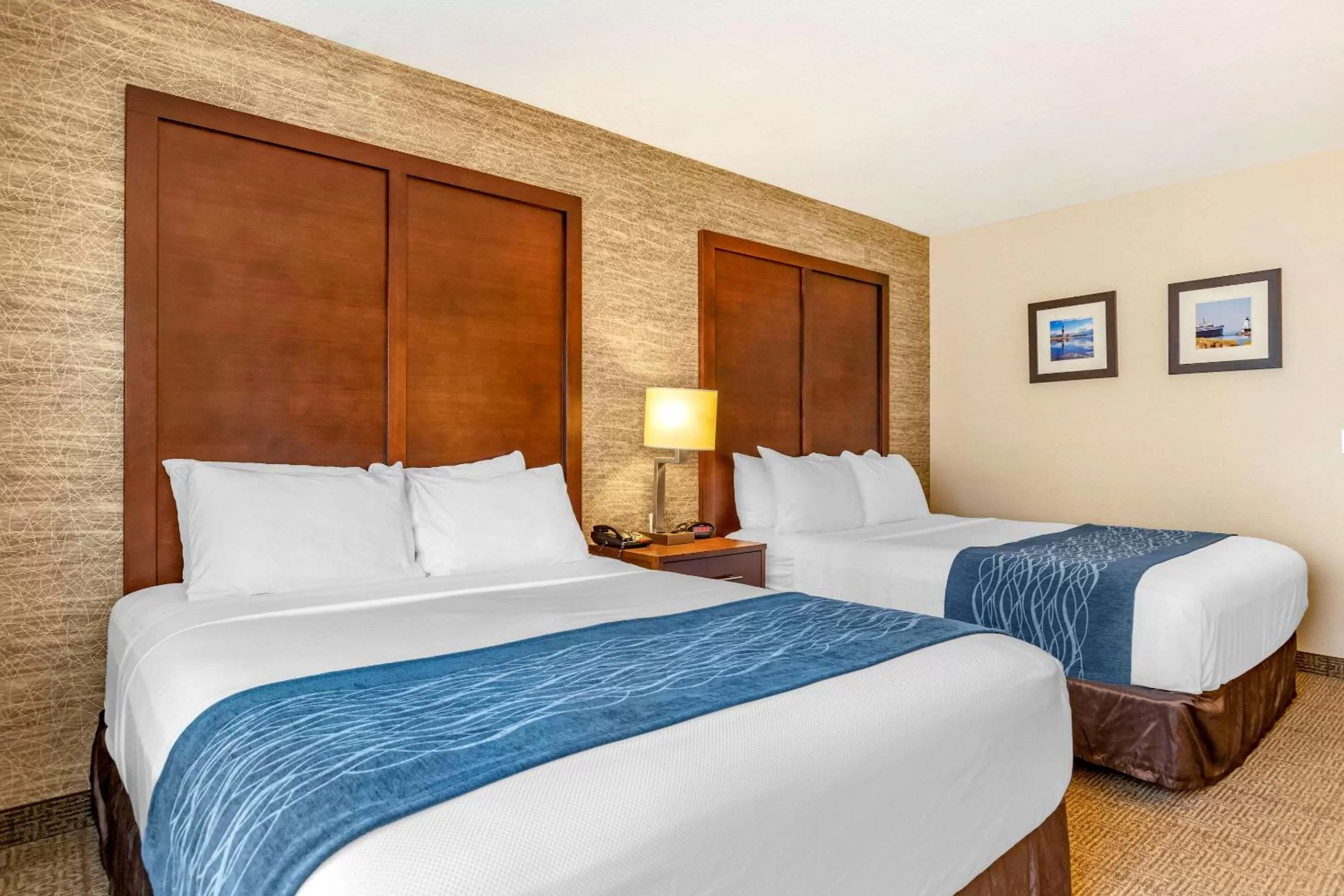 Standard Queen Room with Two Queen Beds and Roll-In Shower - Accessible/Non-Smoking in Comfort Inn Ludington near US-10