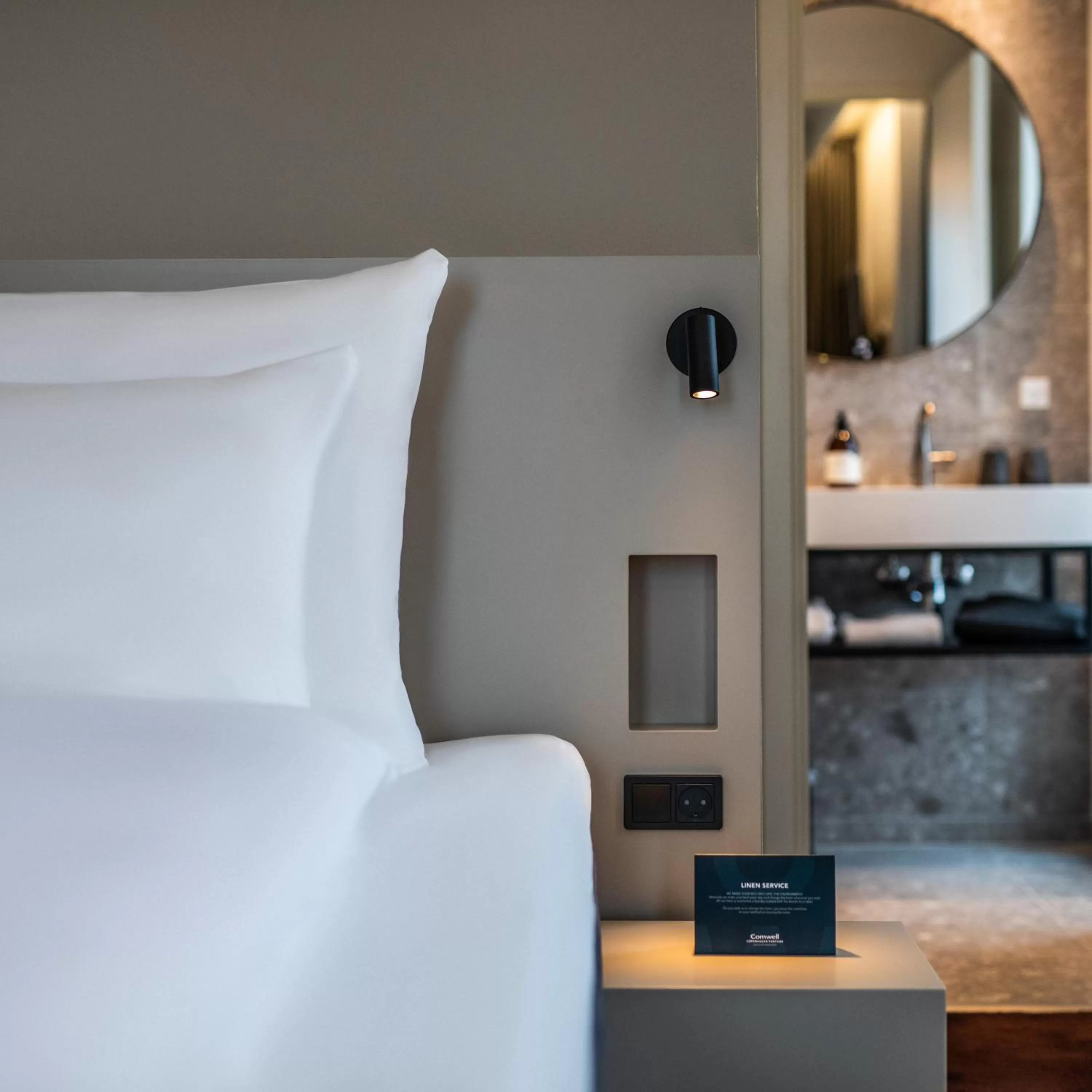 Bed in Comwell Copenhagen Portside Dolce by Wyndham