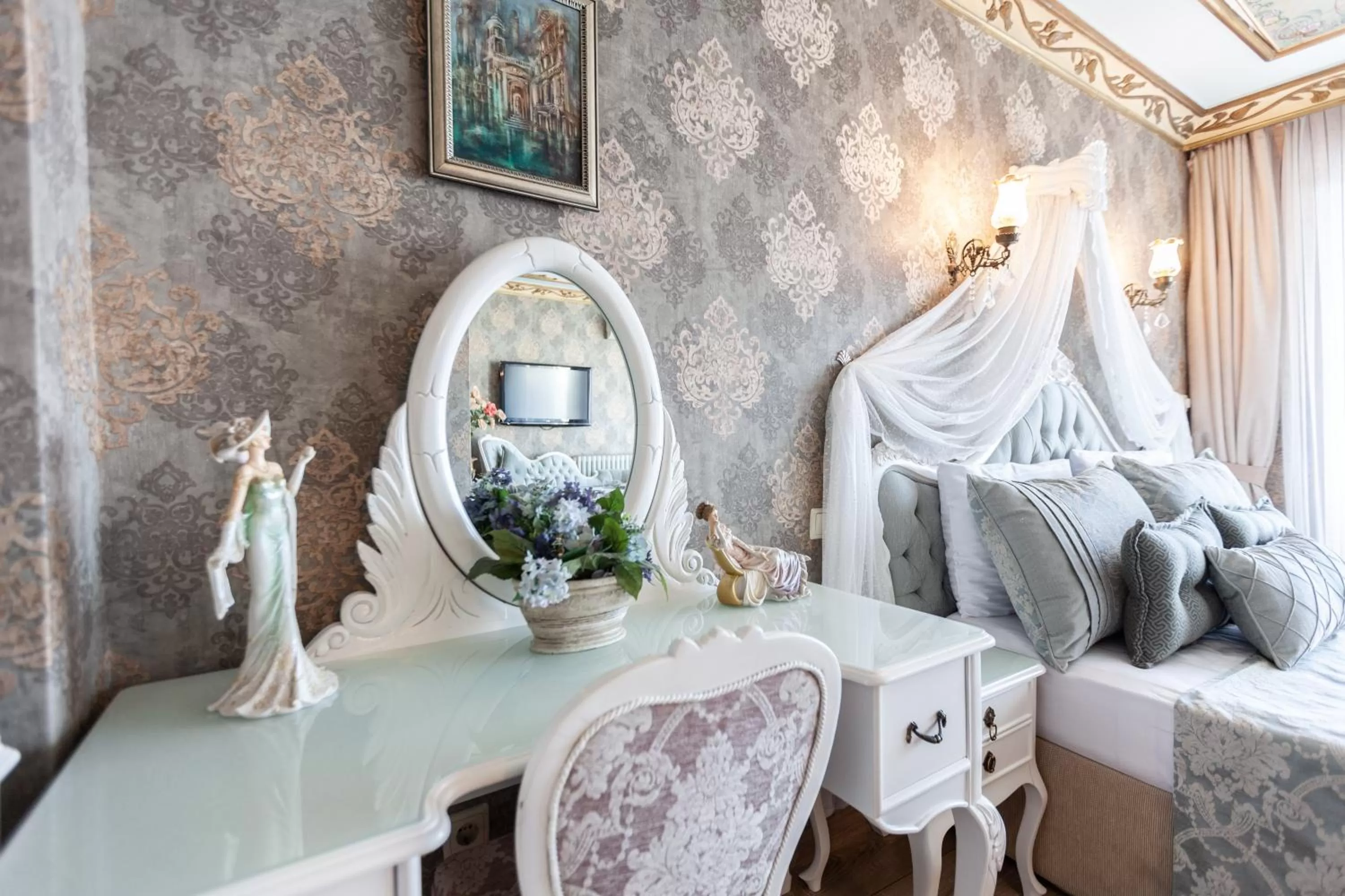 Decorative detail, Bed in Romantic Hotel Istanbul