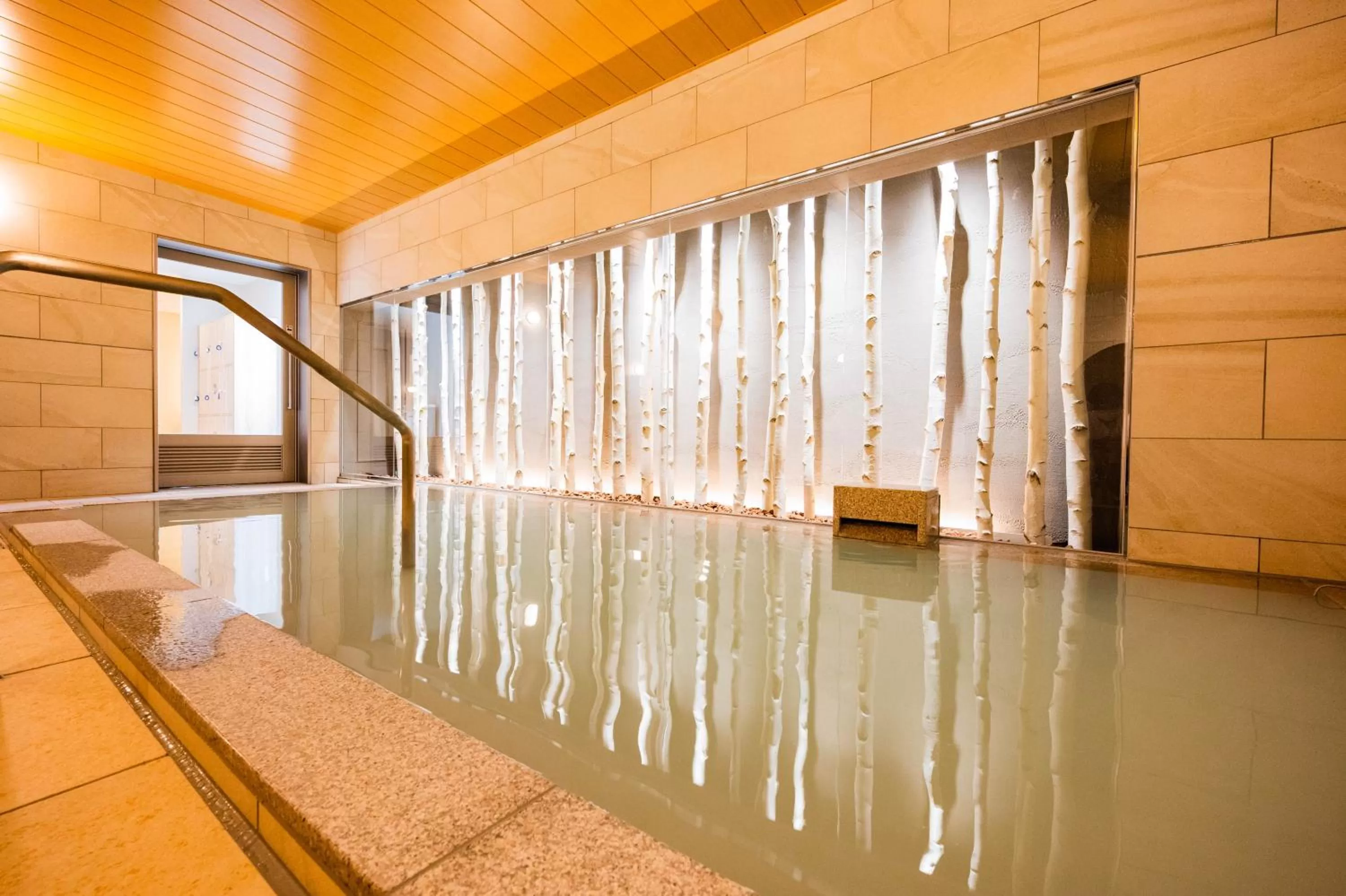 Public Bath in Tabino Hotel lit Matsumoto Milky white Onsen