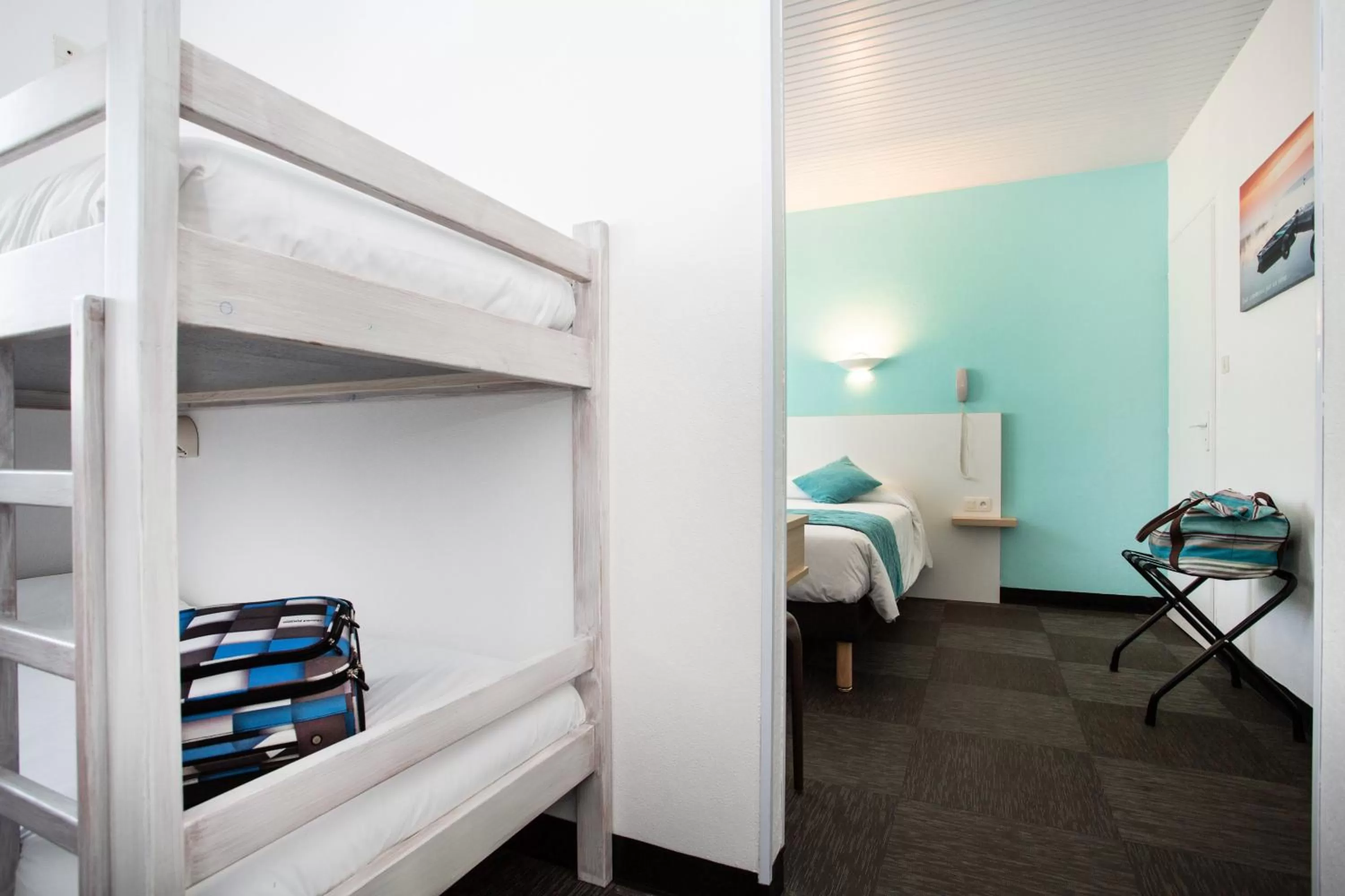 Bed in Hotel Les Dunes